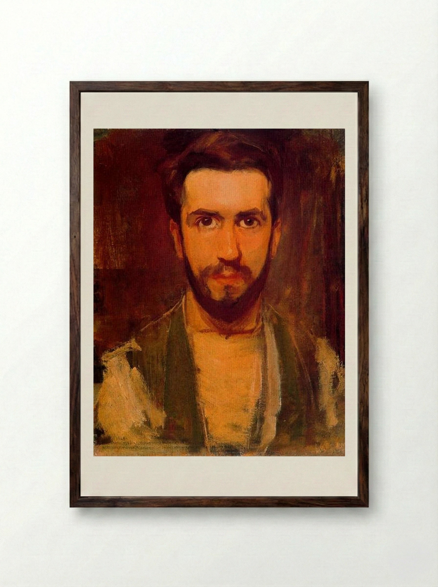 Self Portrait - Piet Mondrian - Framed Print Dark Wood