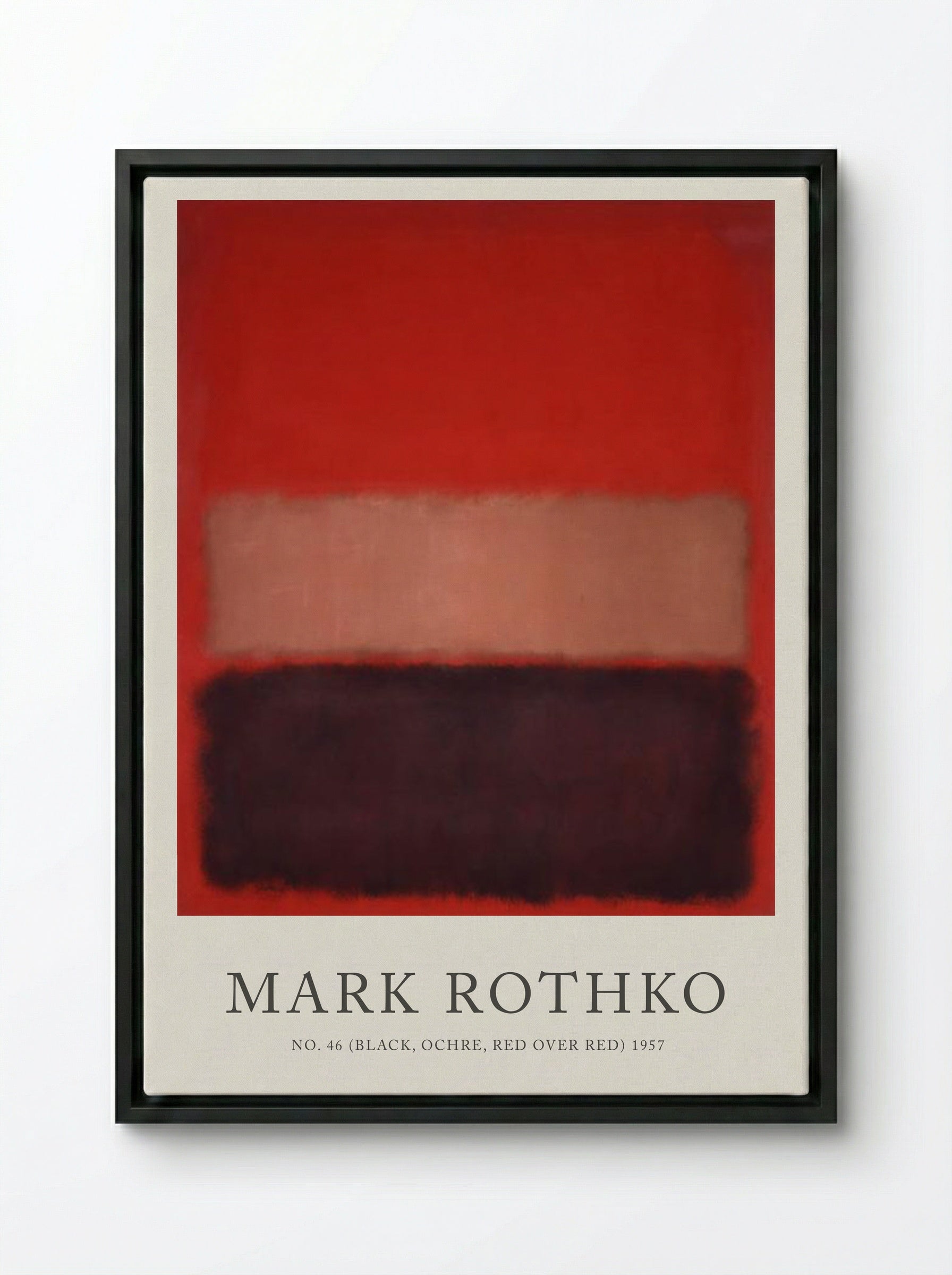 No. 46 (Black, Ochre, Red over Red) - Mark Rothko - Framed Canvas Black