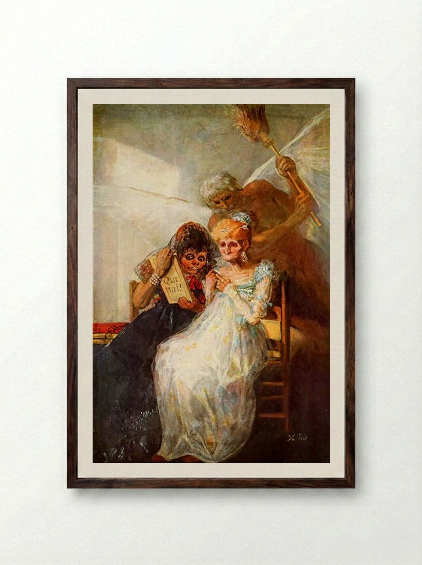 Time of the Old Women - Francisco Goya - Framed Print Dark Wood