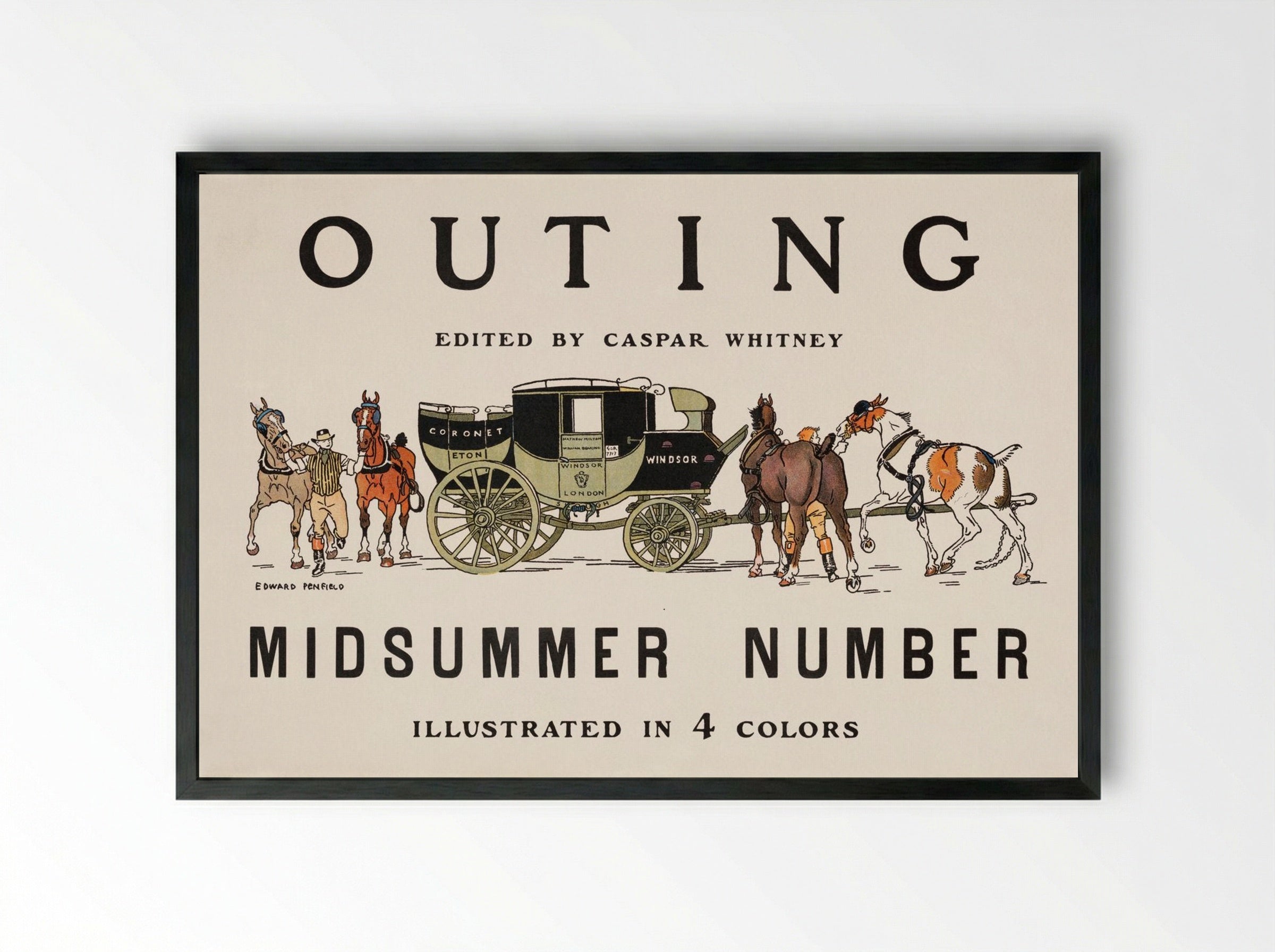 Outing, Midsummer Number - Edward Penfield - Framed Print Black