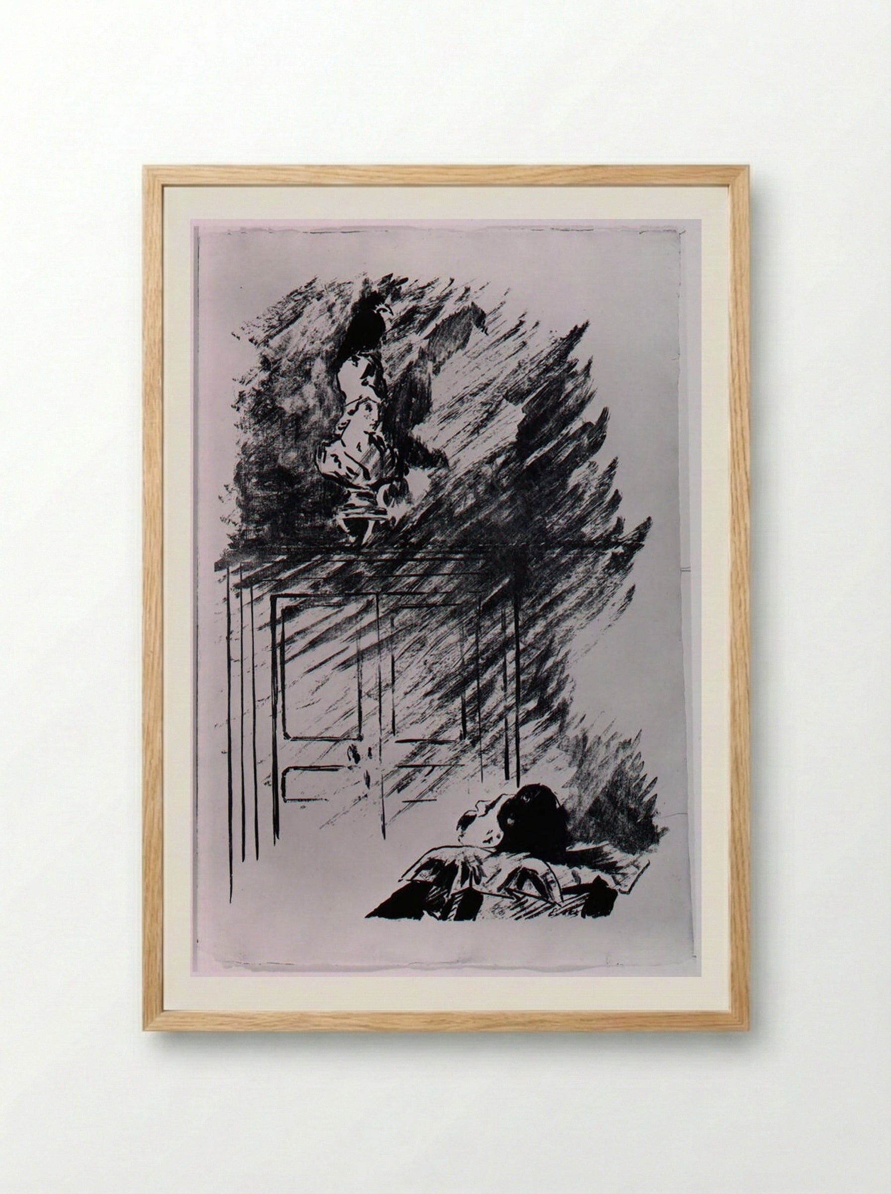 The Raven on the Bust of Pallas Athena - Édouard Manet - Framed Print Wood