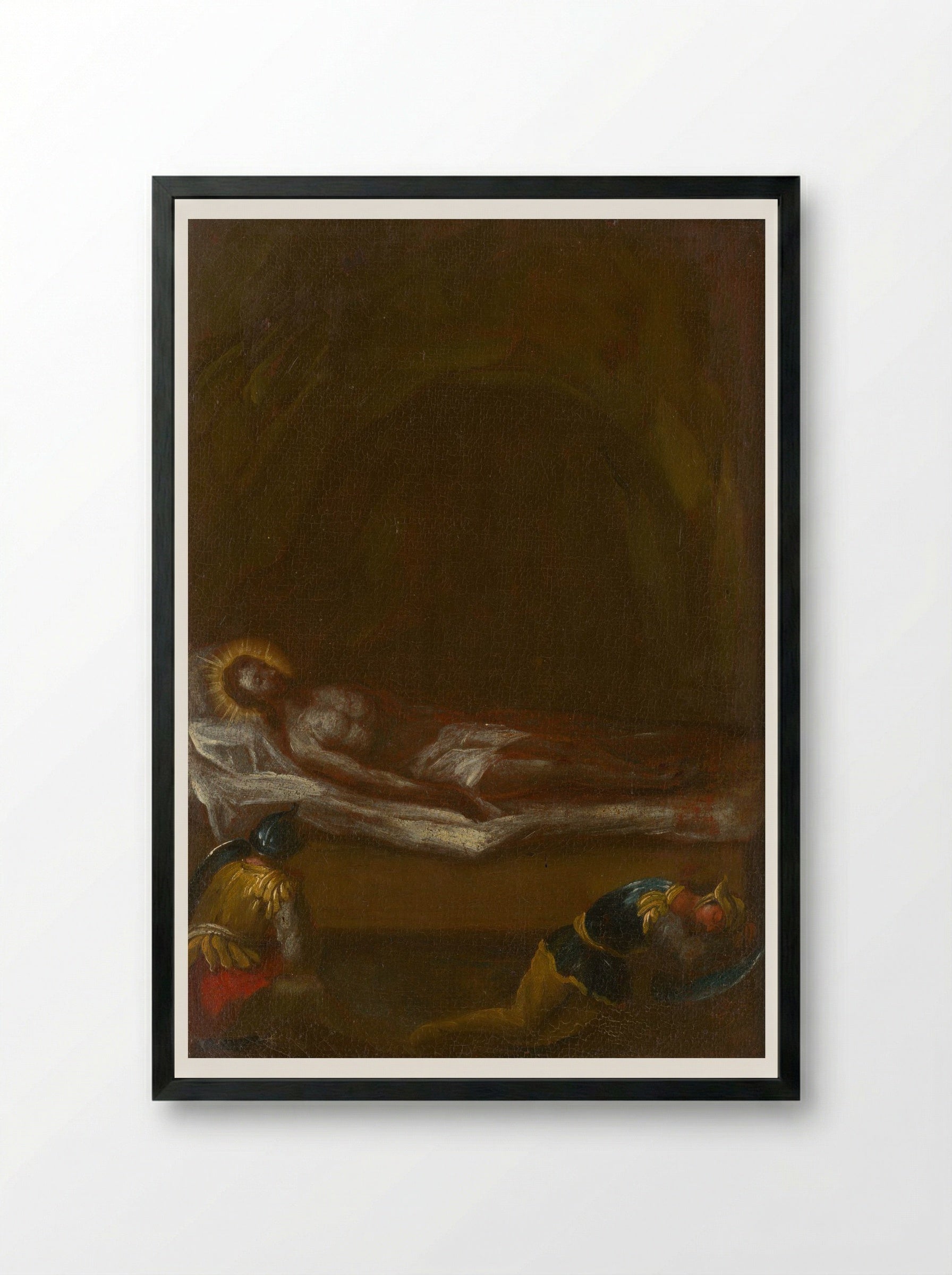 Jesus is Laid in the Tomb - Fine Art Print - Framed Print Black