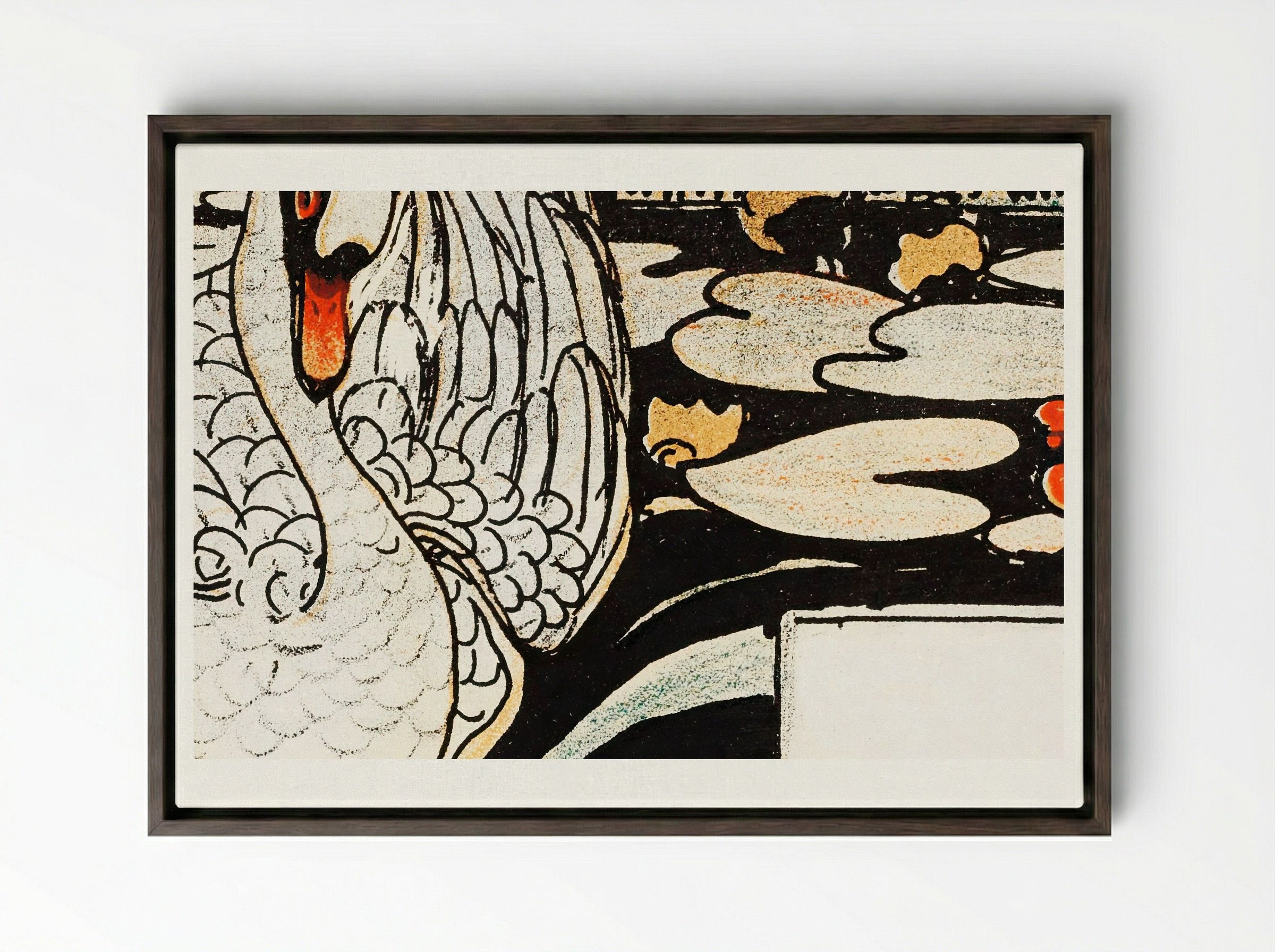 Het leelijke jonge eendje (The Ugly Duckling) - Theo van Hoytema - Framed Canvas Dark Wood