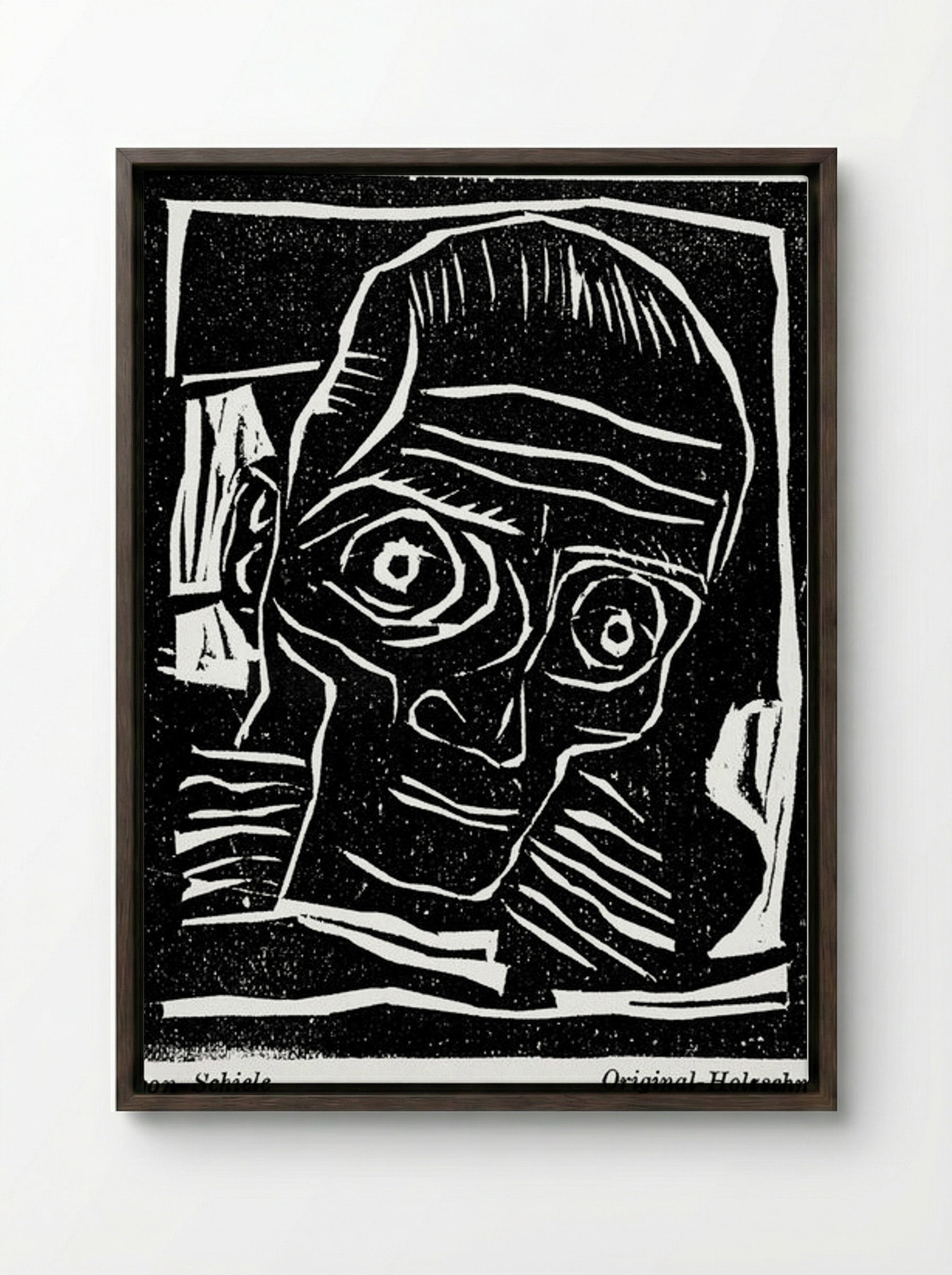 Die Aktion, Jg. 6, Nr. 39/40 (Self-Portrait) - Egon Schiele - Framed Canvas Dark Wood