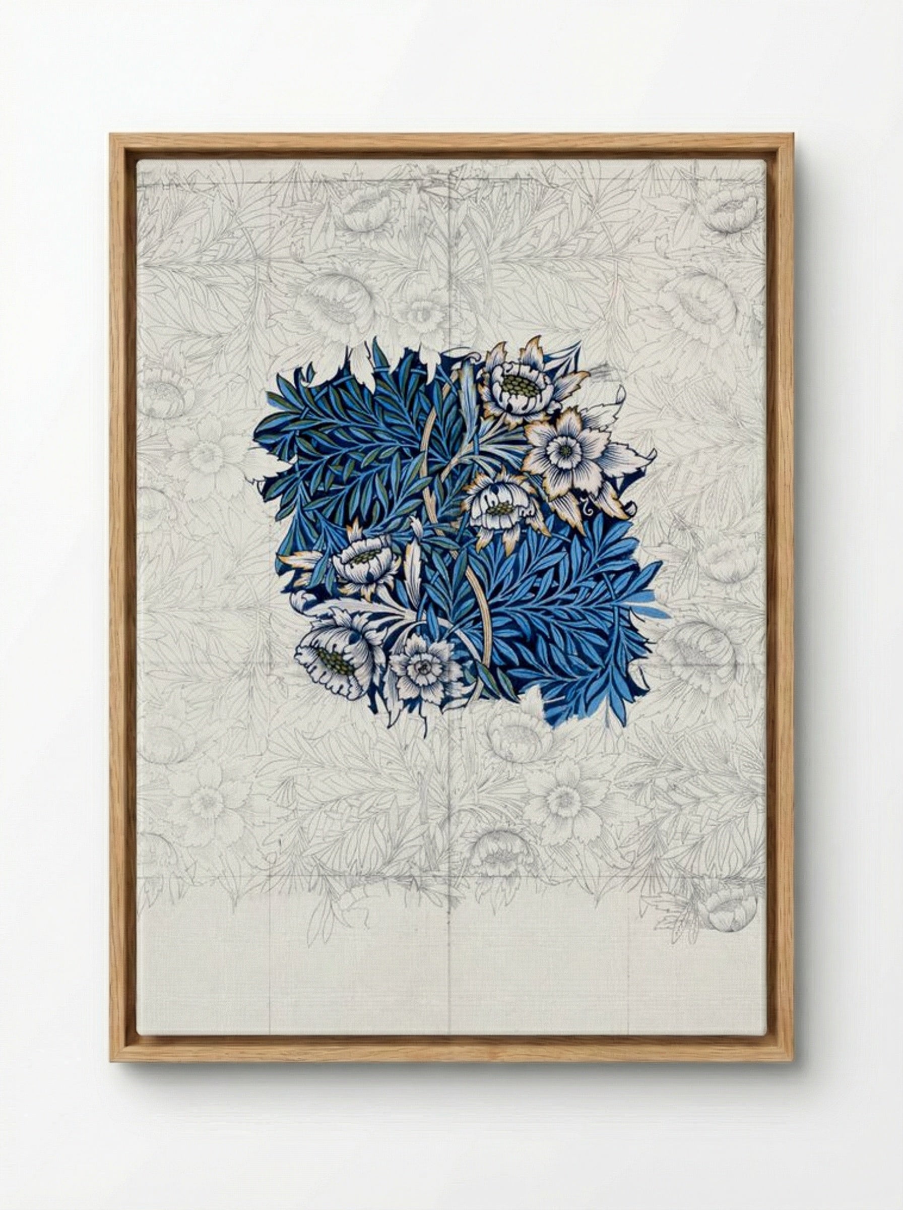 Study for 'Tulip and Willow' - William Morris - Framed Canvas Wood