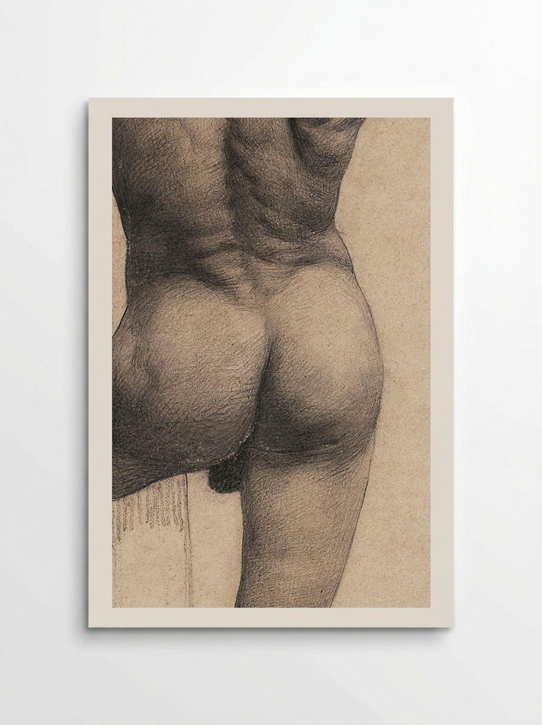 Male Nude with Left Foot on a Pedestal - Gustav Klimt - Poster