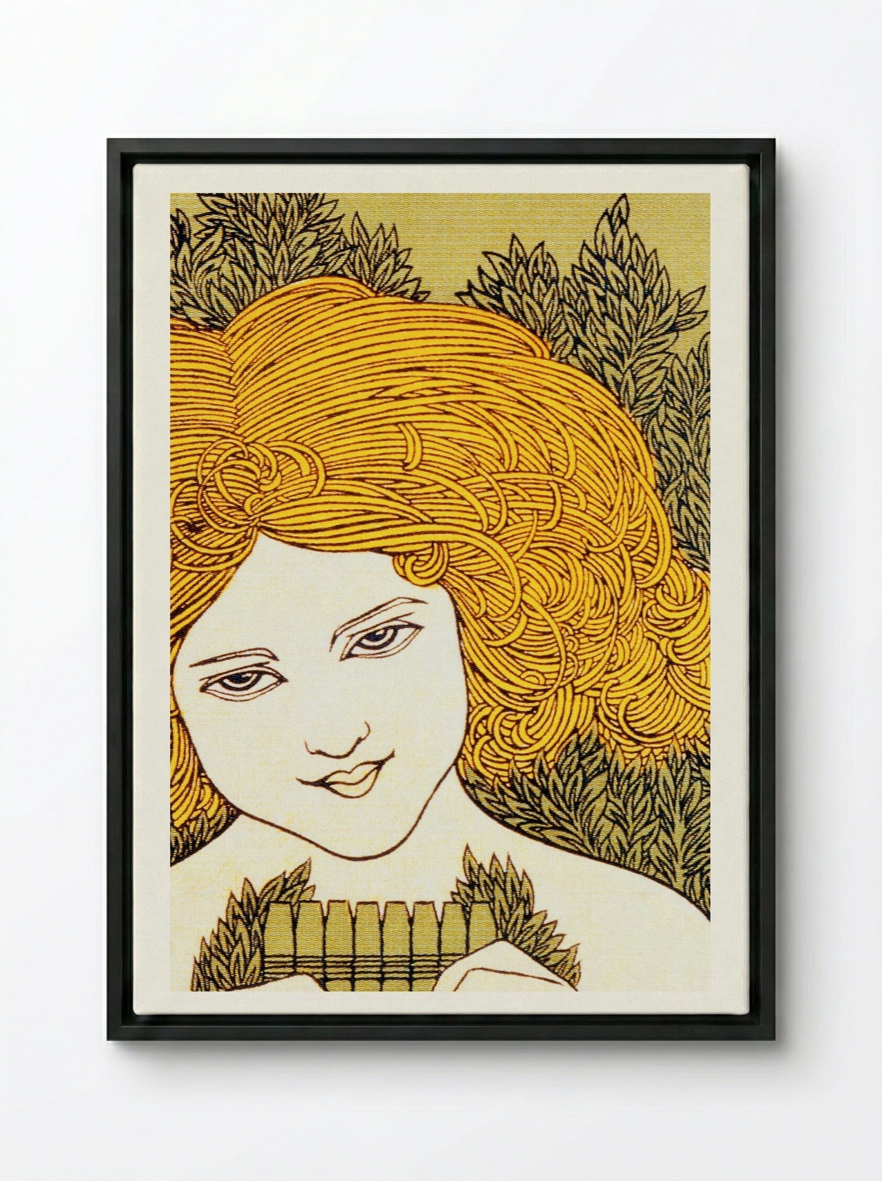 The Chap-Book: The Pipes, June - William H. Bradley - Framed Canvas Black