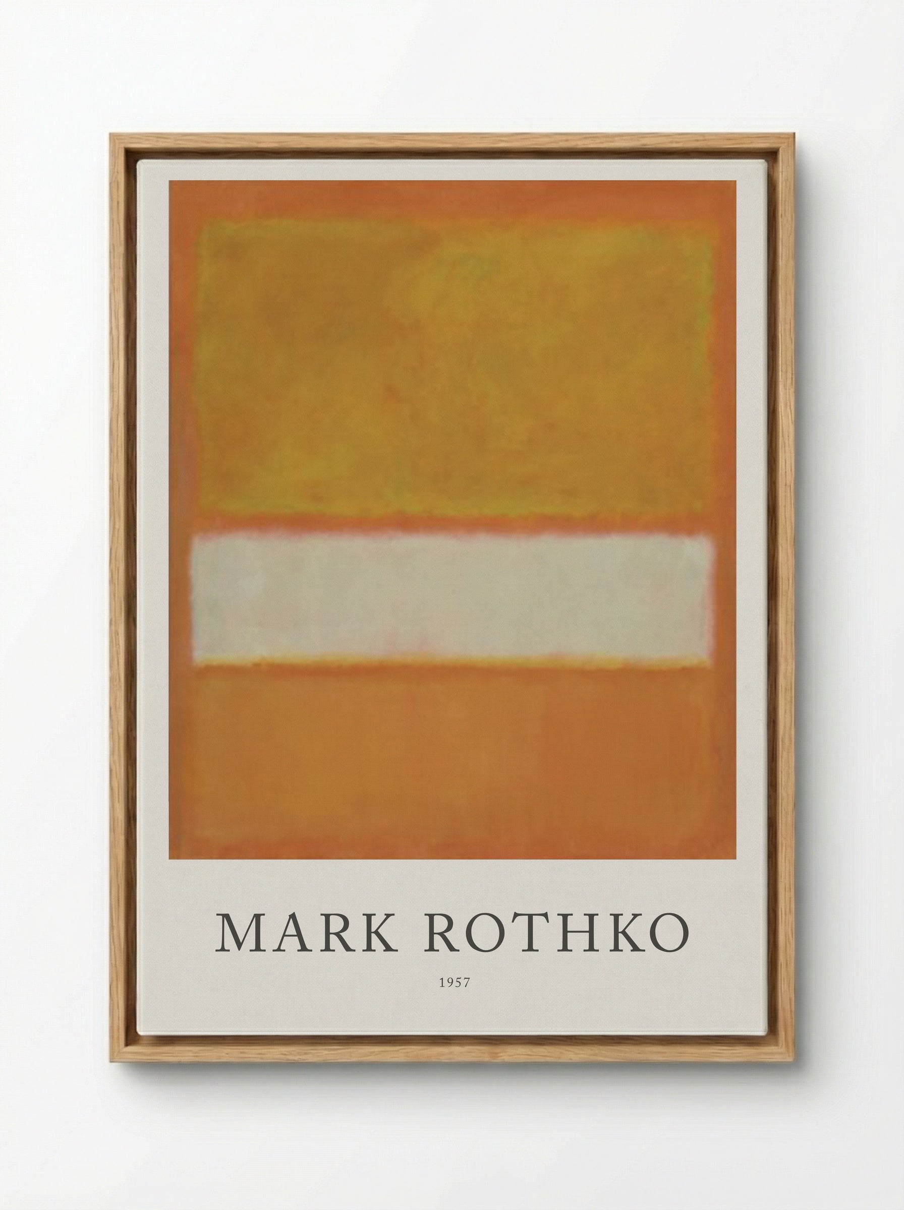 Untitled (Orange, White, and Orange) - Mark Rothko - Framed Canvas Wood