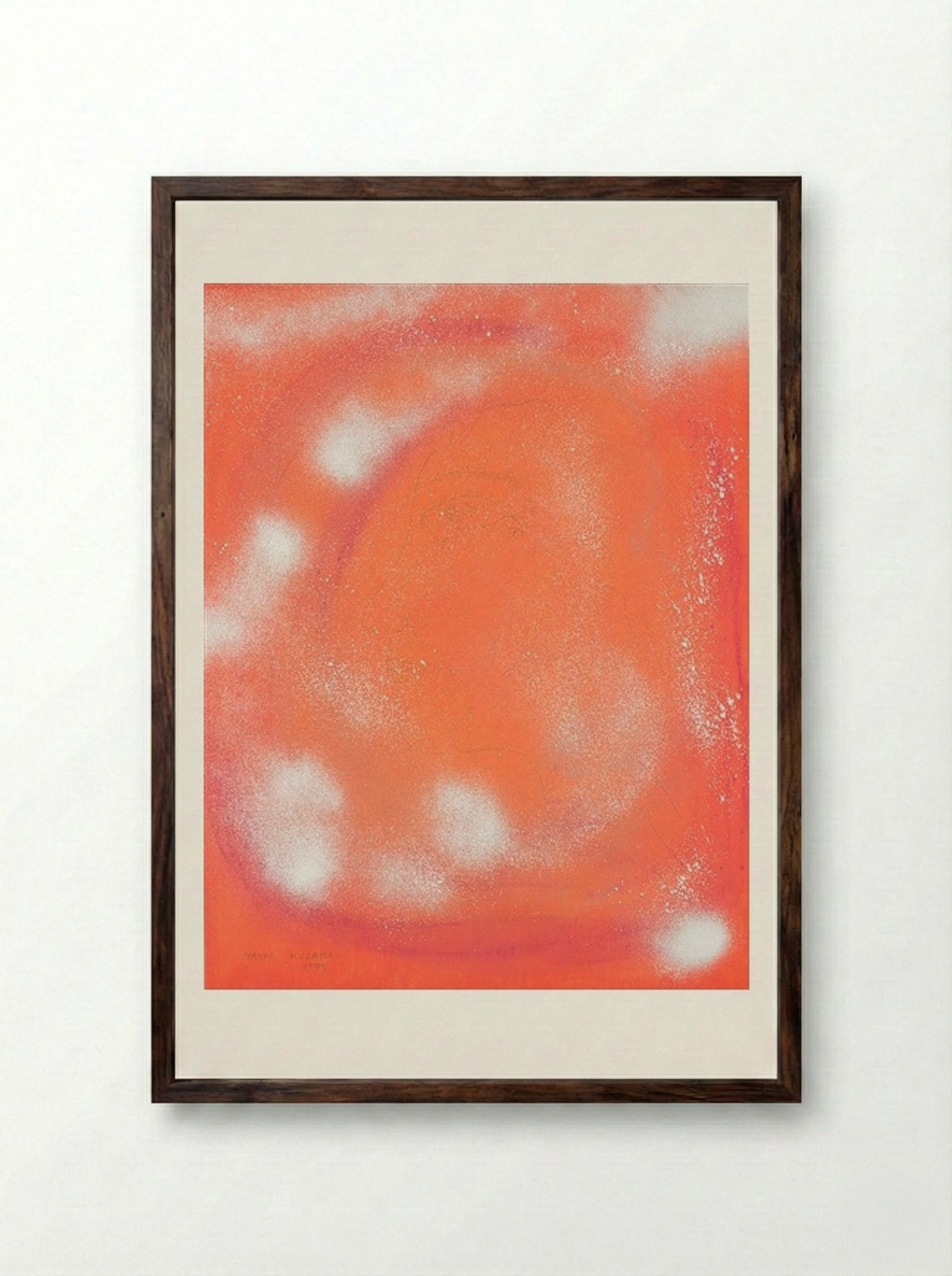Woman in the Wind - Yayoi Kusama - Framed Print Dark Wood