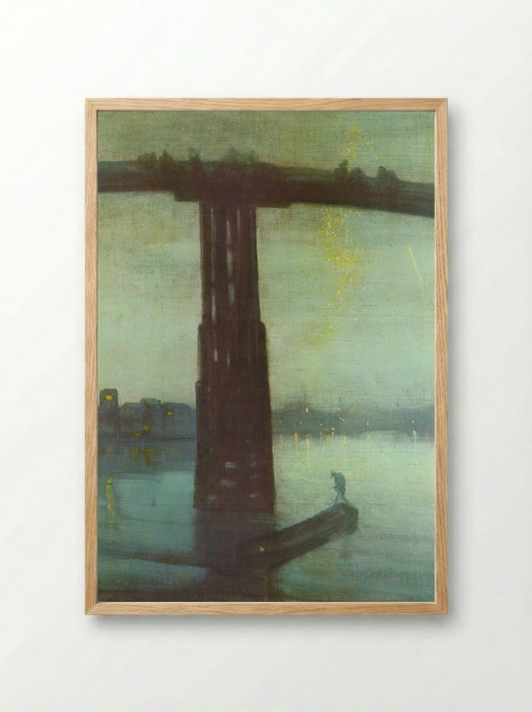 Nocturne: Blue and Gold - Old Battersea Bridge - James McNeill Whistler - Framed Print Wood