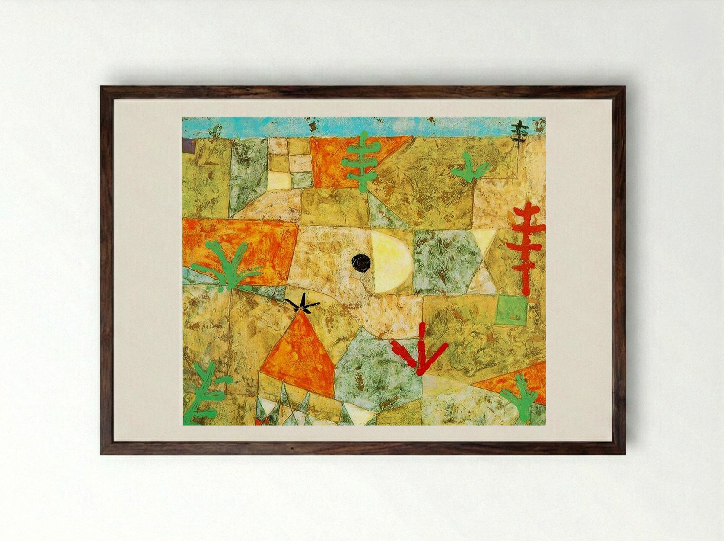Southern Gardens - Paul Klee - Framed Print Dark Wood