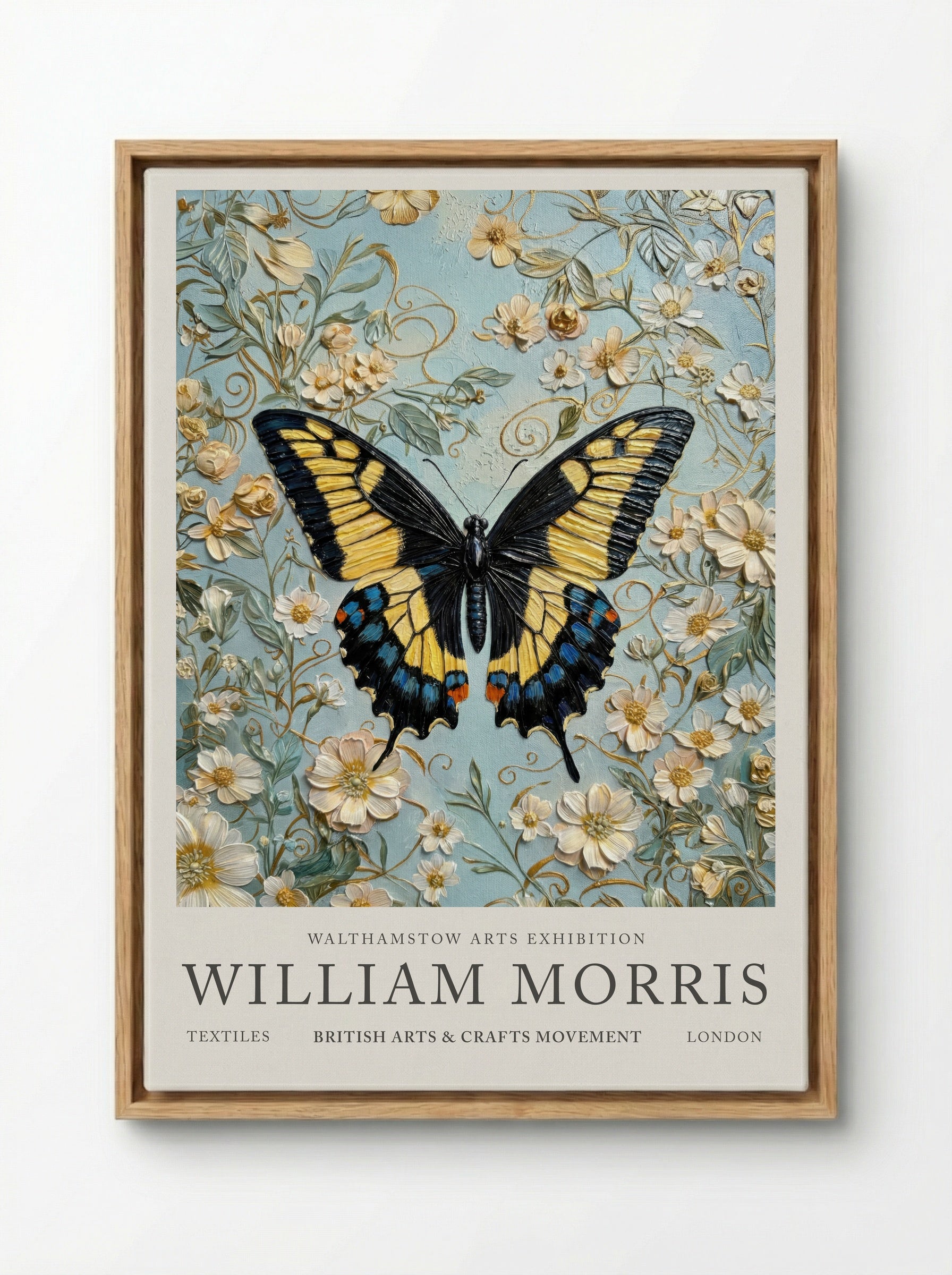 Swallowtail Butterfly - William Morris - Framed Canvas Wood