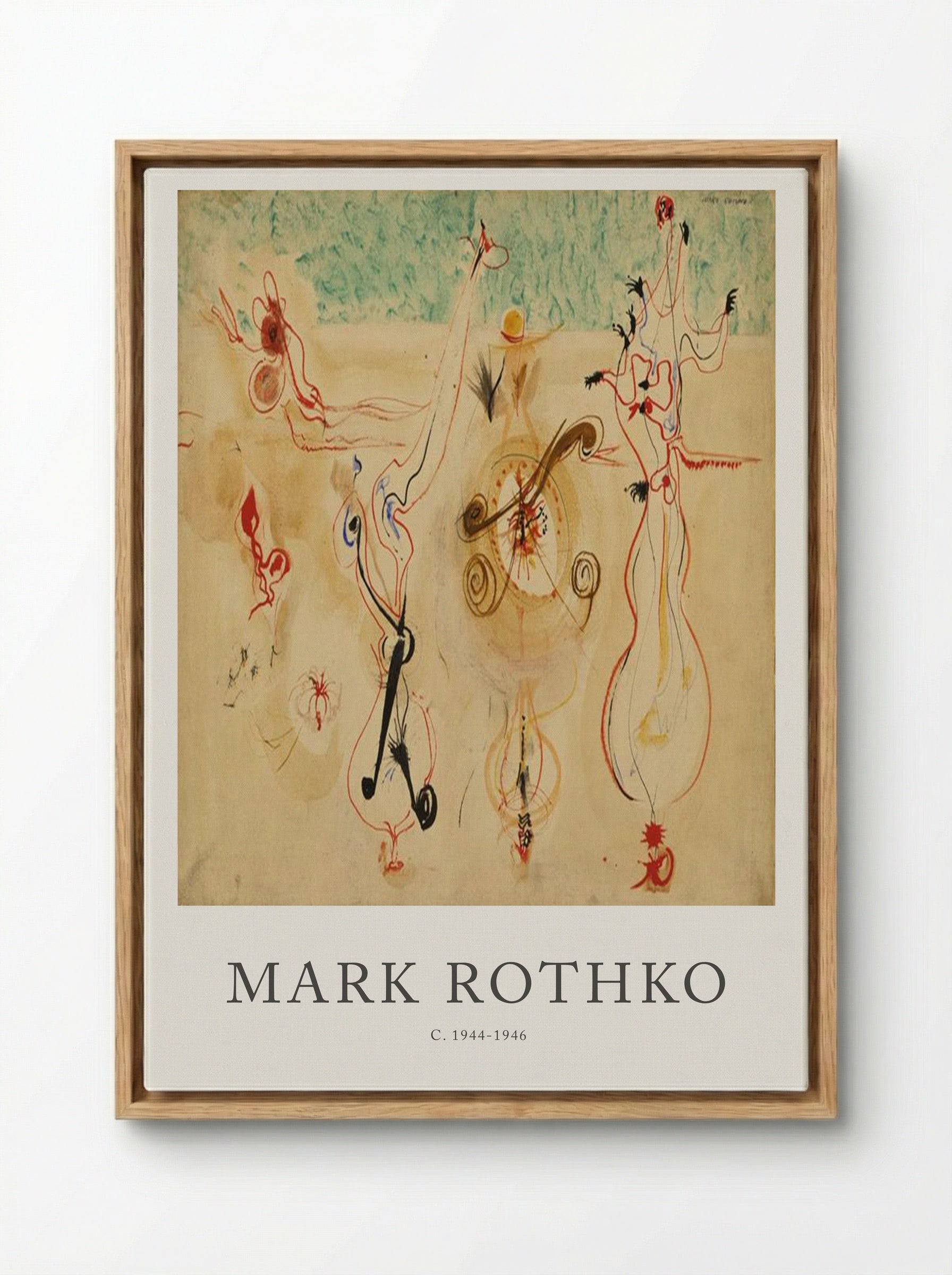Untitled (Biomorphic Figures) - Mark Rothko - Framed Canvas Wood