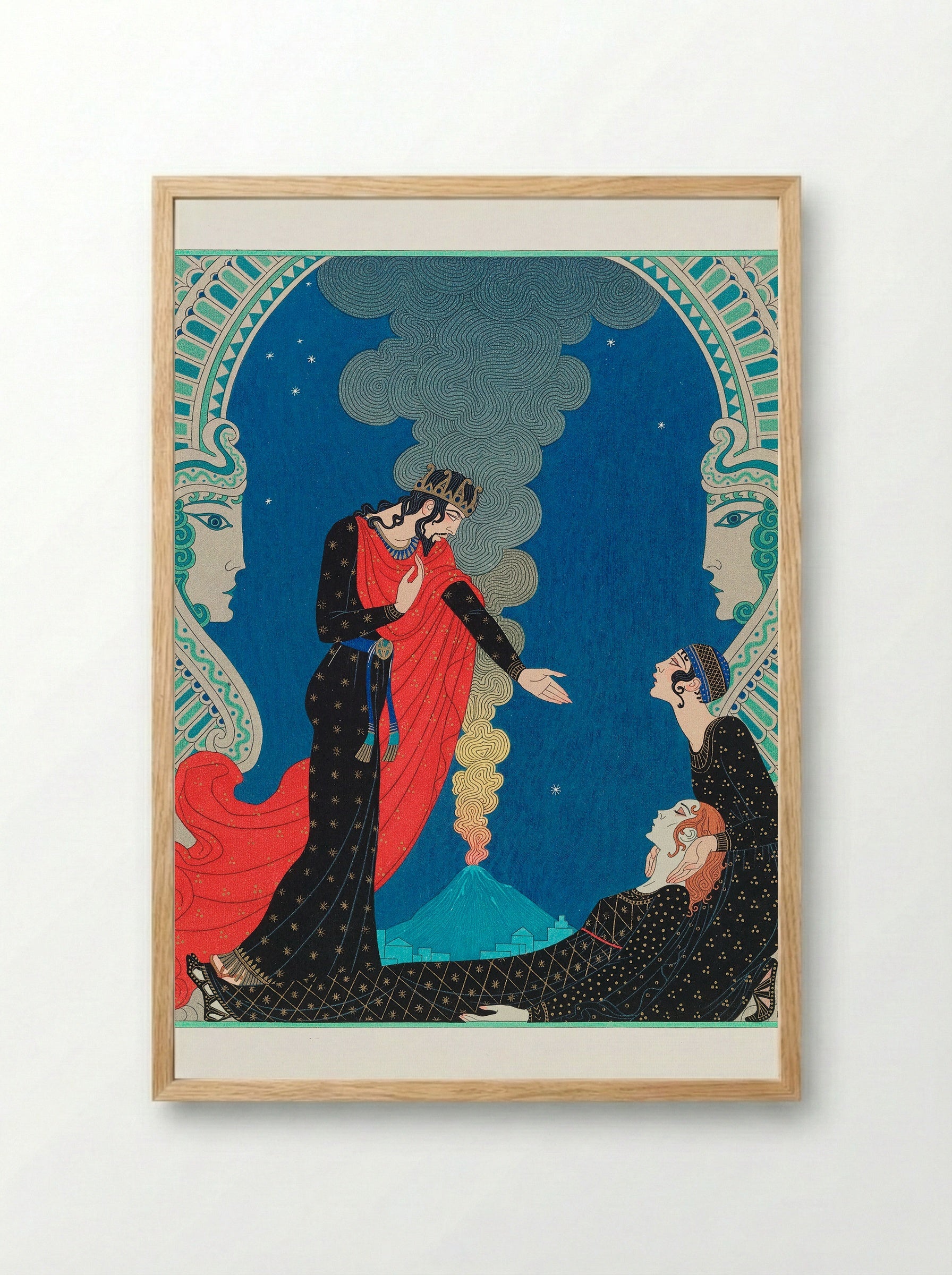Empedocles and Panthea - George Barbier - Framed Print Wood