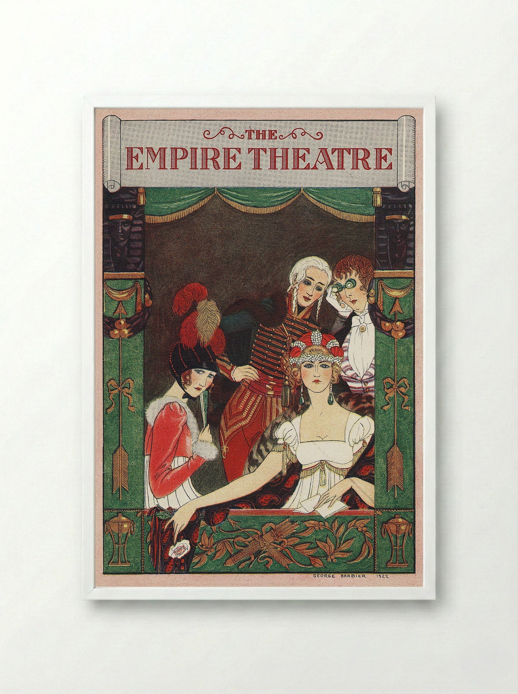 The Empire Theatre - George Barbier - Framed Print White