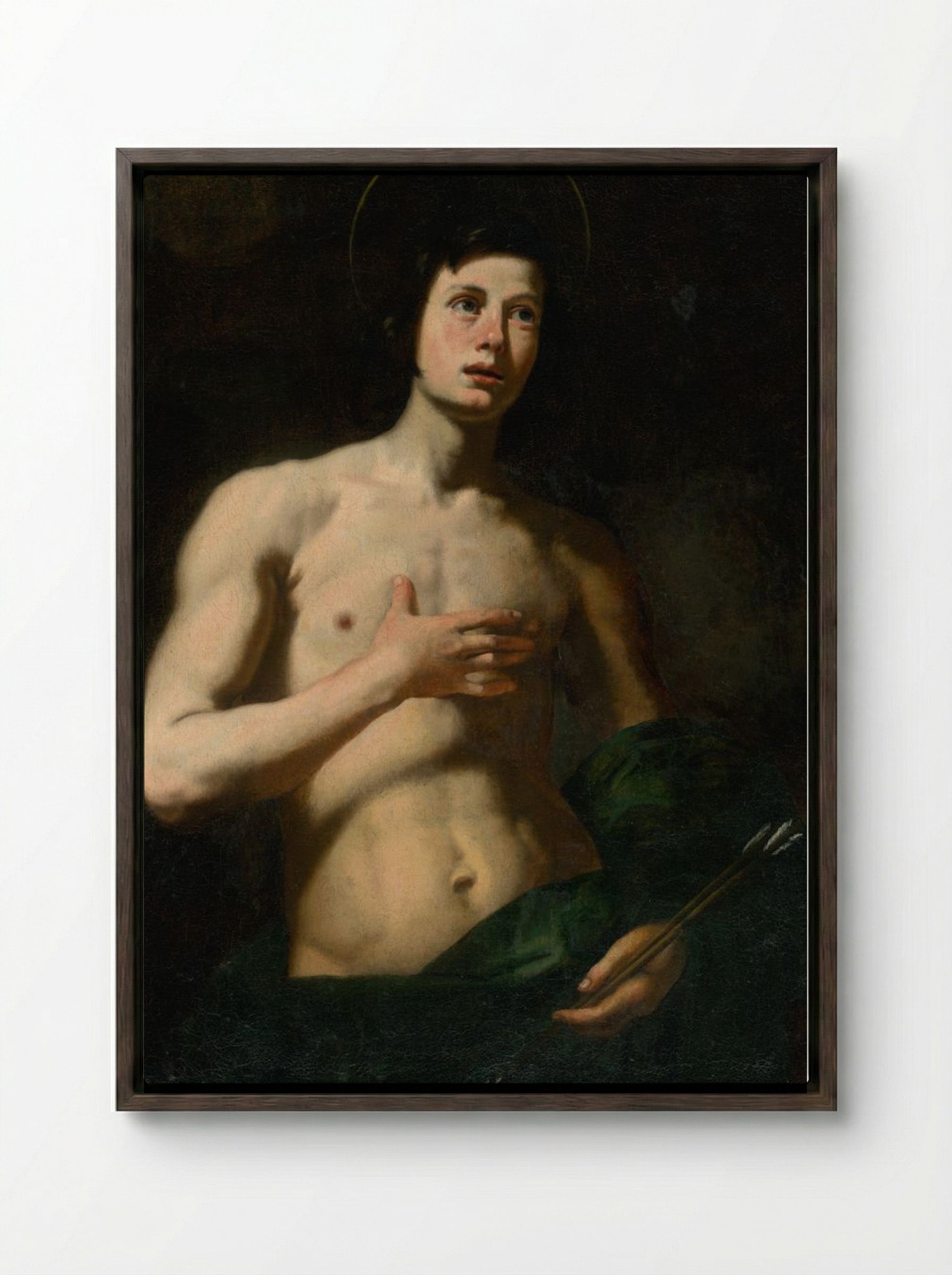 Saint Sebastian - Lorenzo Lippi - Framed Canvas Dark Wood