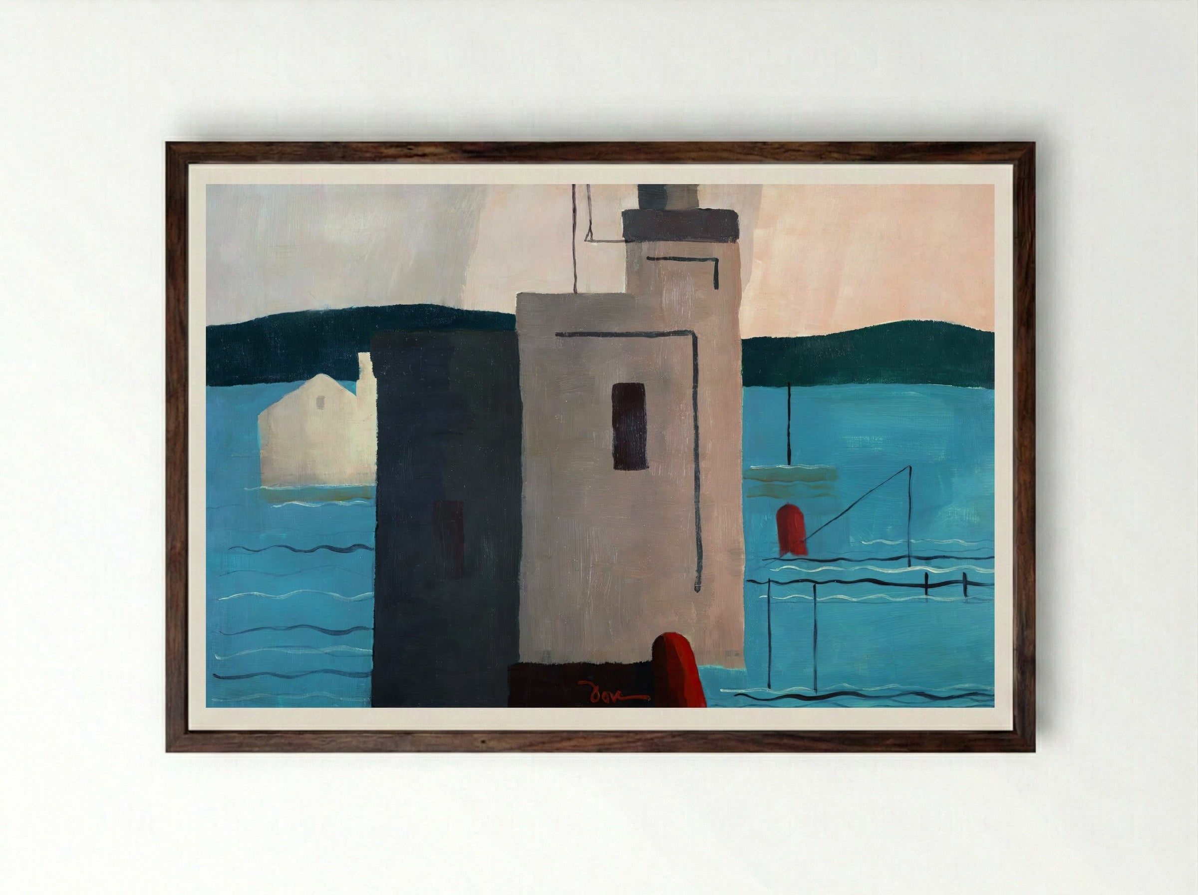 Lloyd's Harbor - Arthur Dove - Framed Print Dark Wood