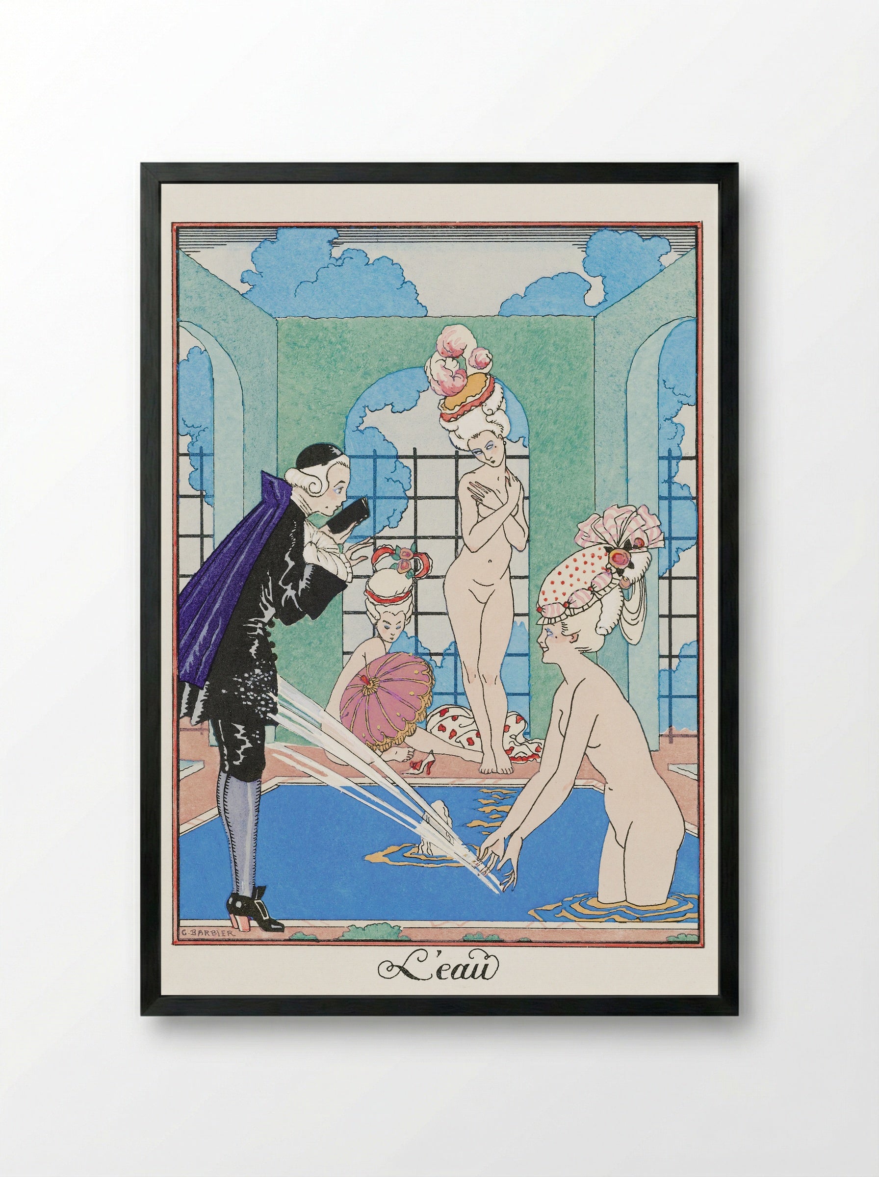 L'Eau - George Barbier - Framed Print Black