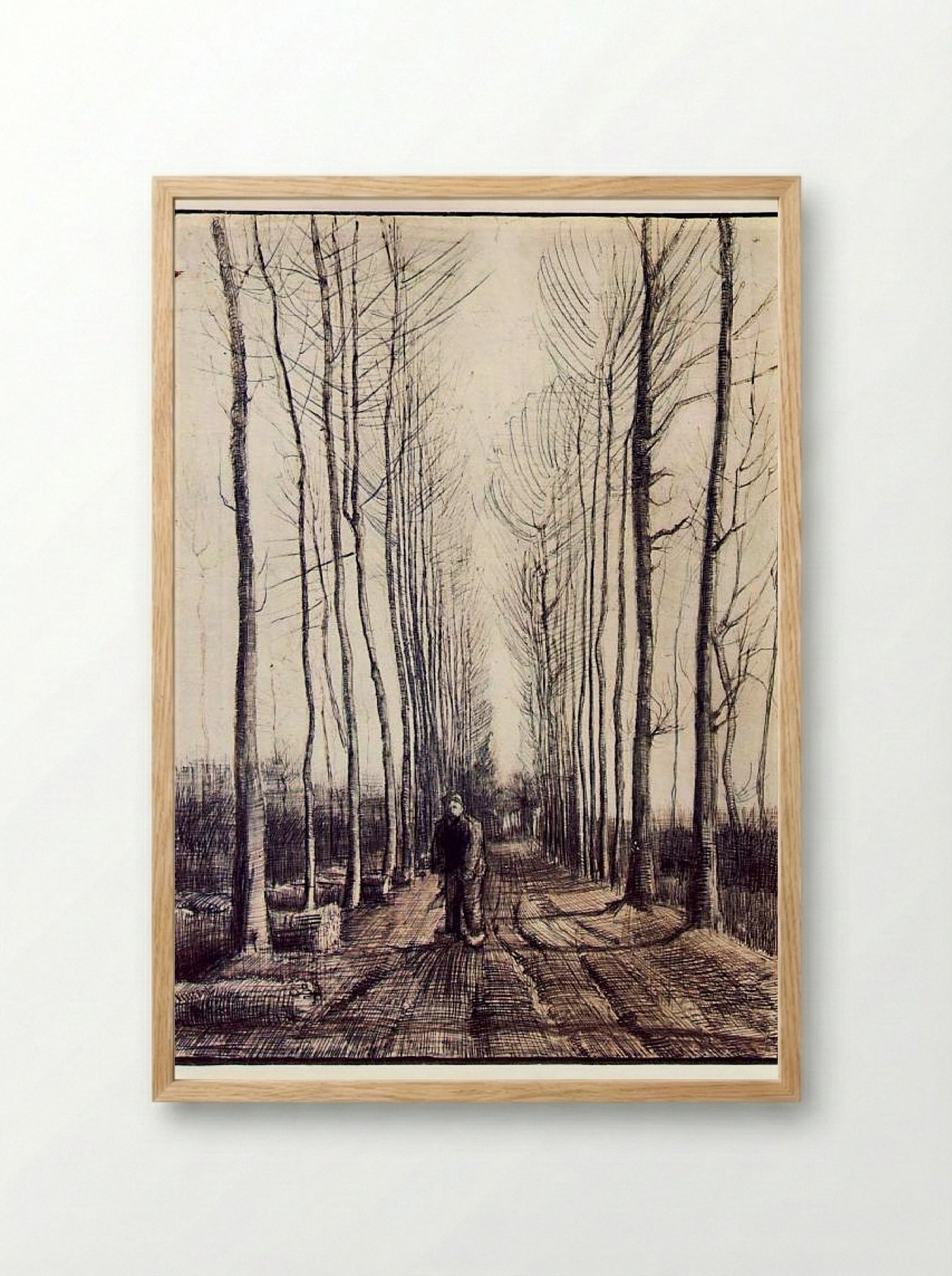 Avenue of Poplars in Autumn - Vincent van Gogh - Framed Print Wood