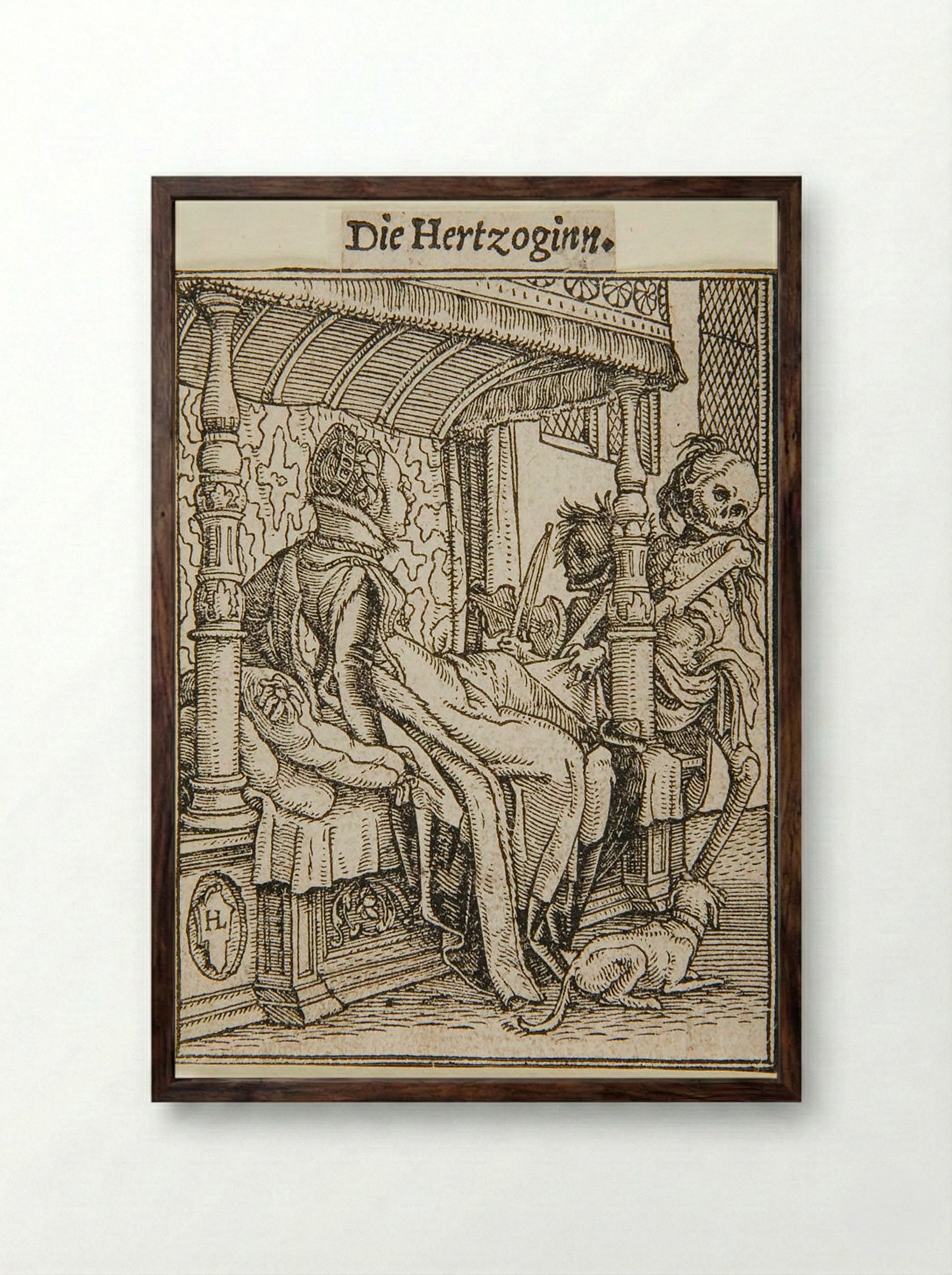 The Duchess - Hans Holbein the Younger - Framed Print Dark Wood