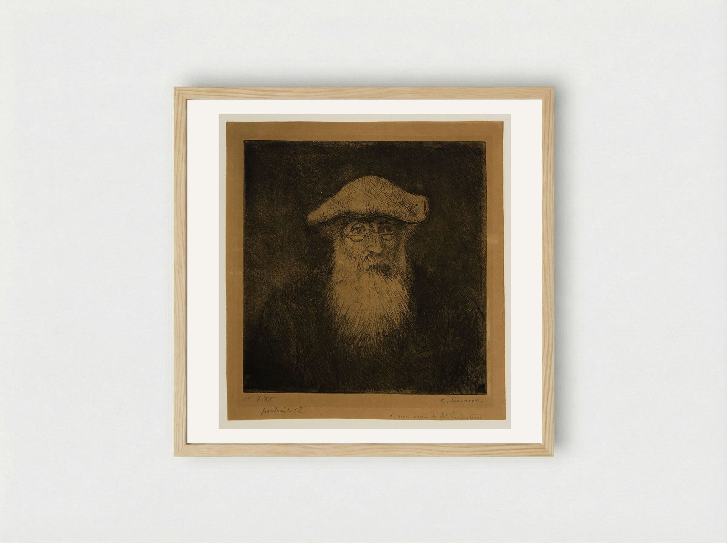 Self-Portrait (Camille Pissarro) - Camille Pissarro - Framed Print Wood