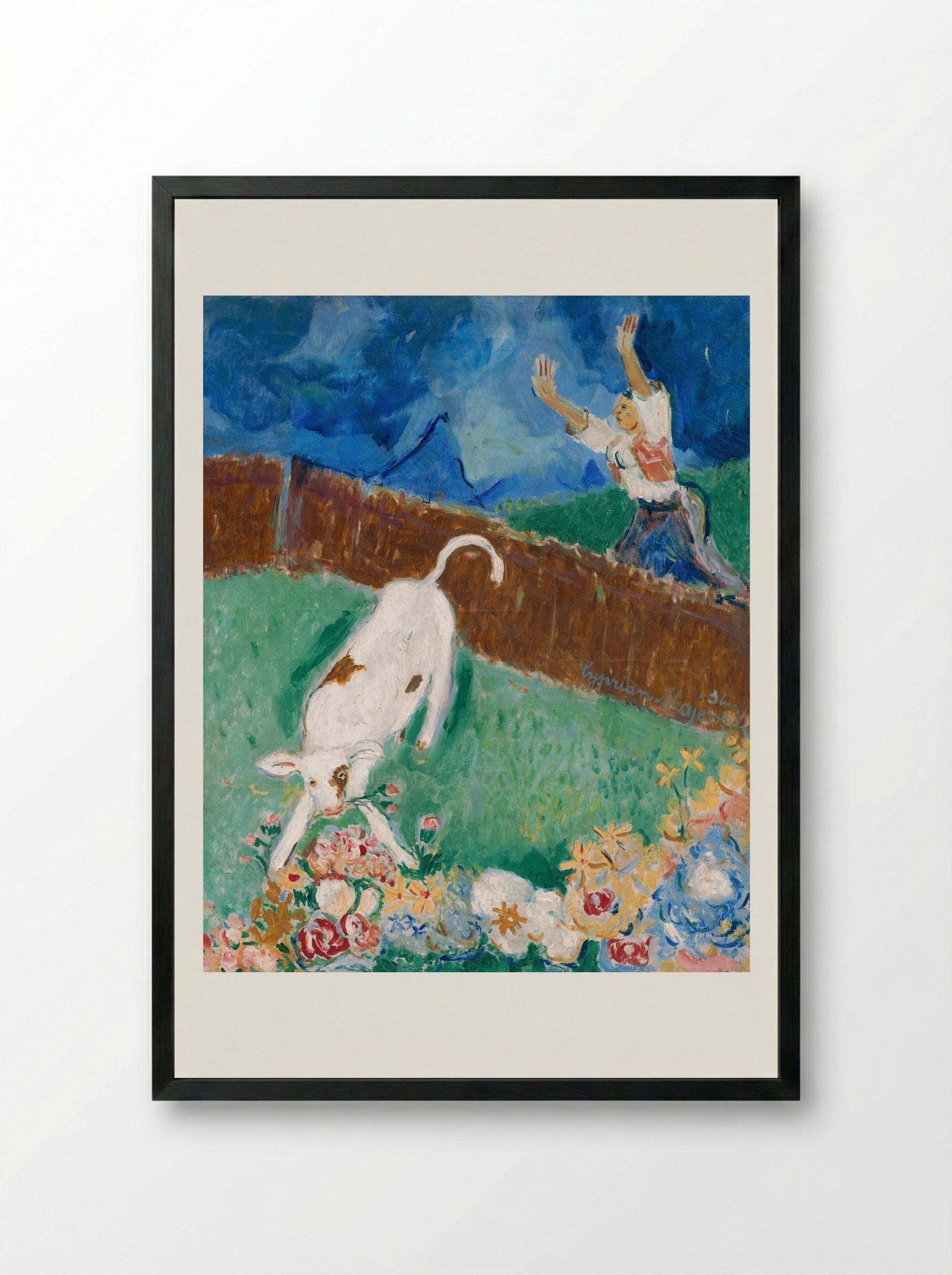 Calf - Cyprián Majerník - Framed Print Black