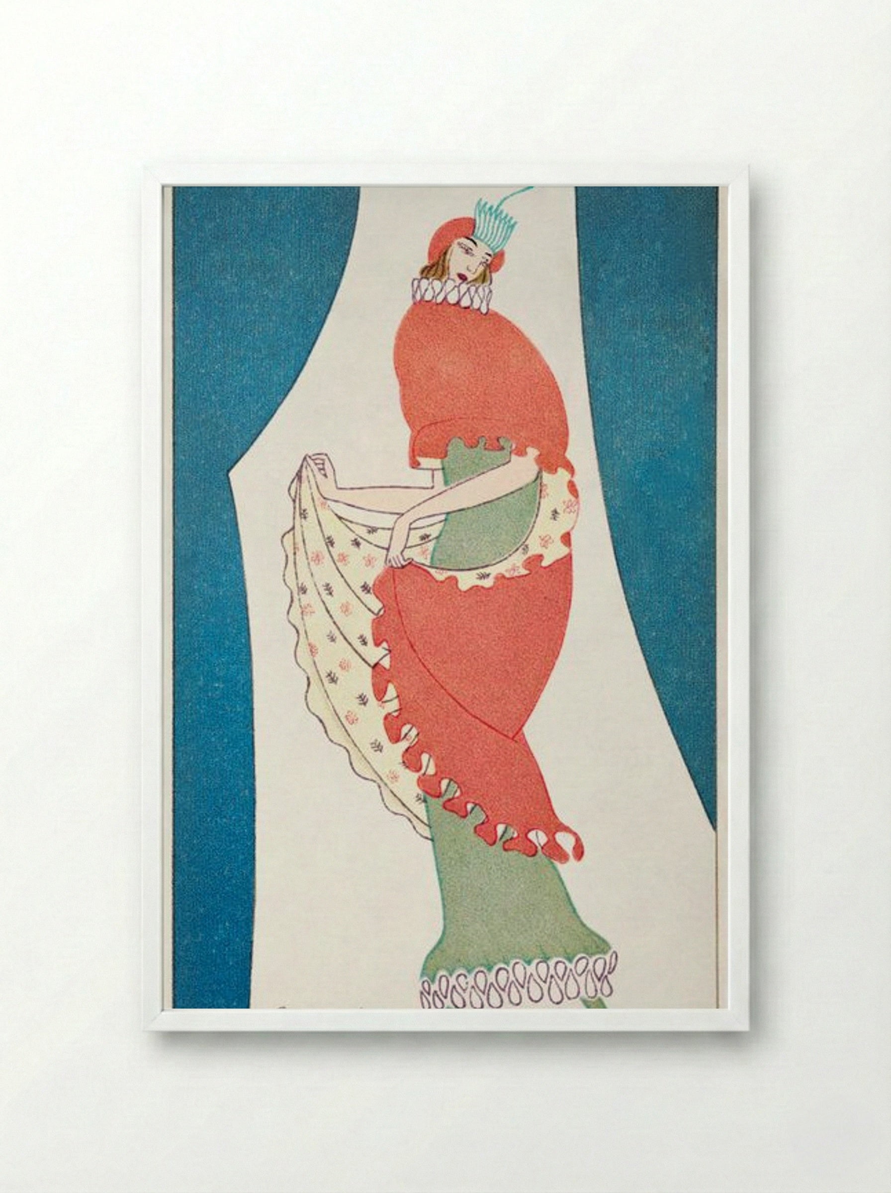 Woman in a Tubular Dress - Otto Friedrich Carl Lendecke - Framed Print White