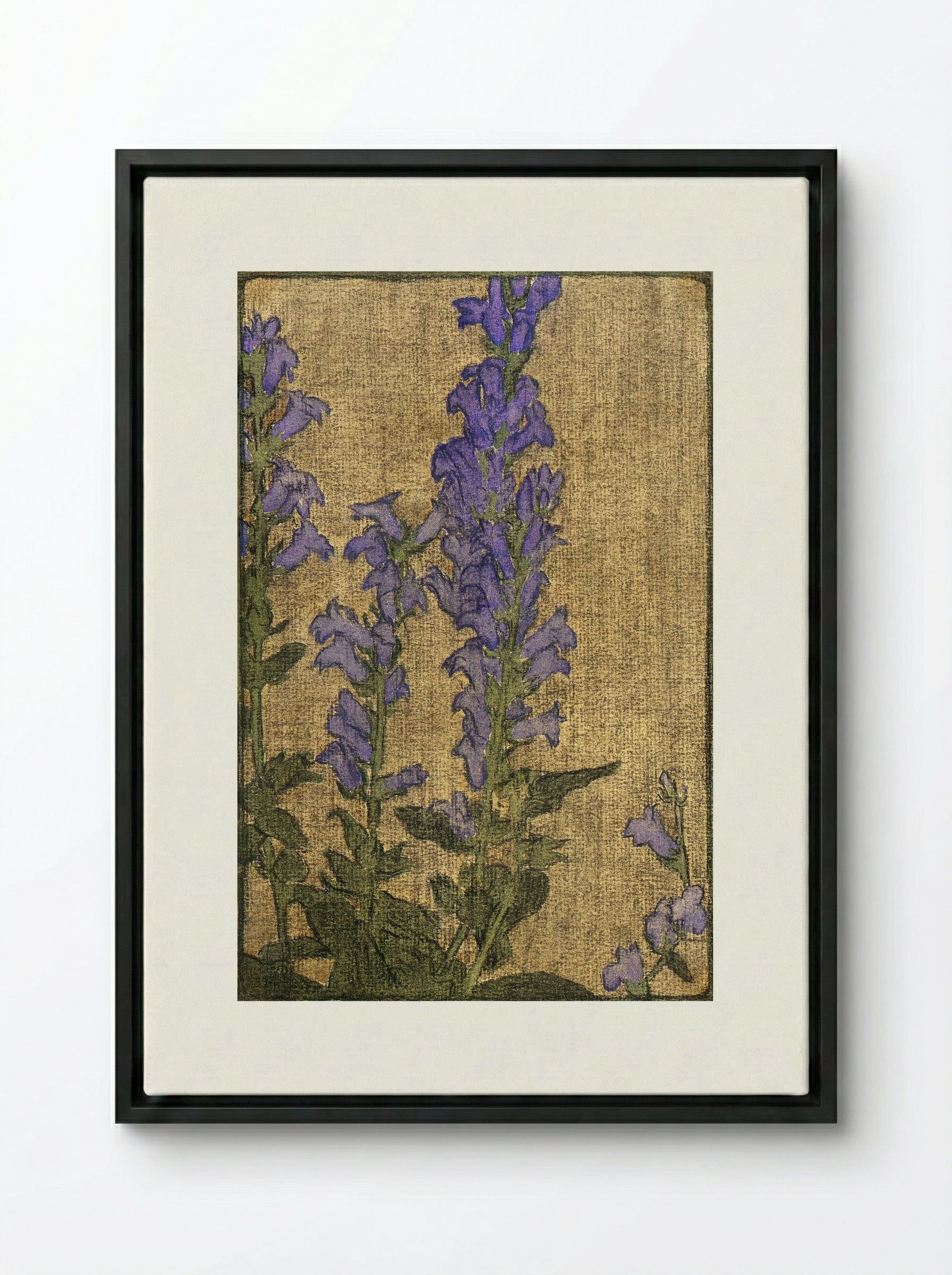 Delphinium - Hannah Borger Overbeck - Framed Canvas Black