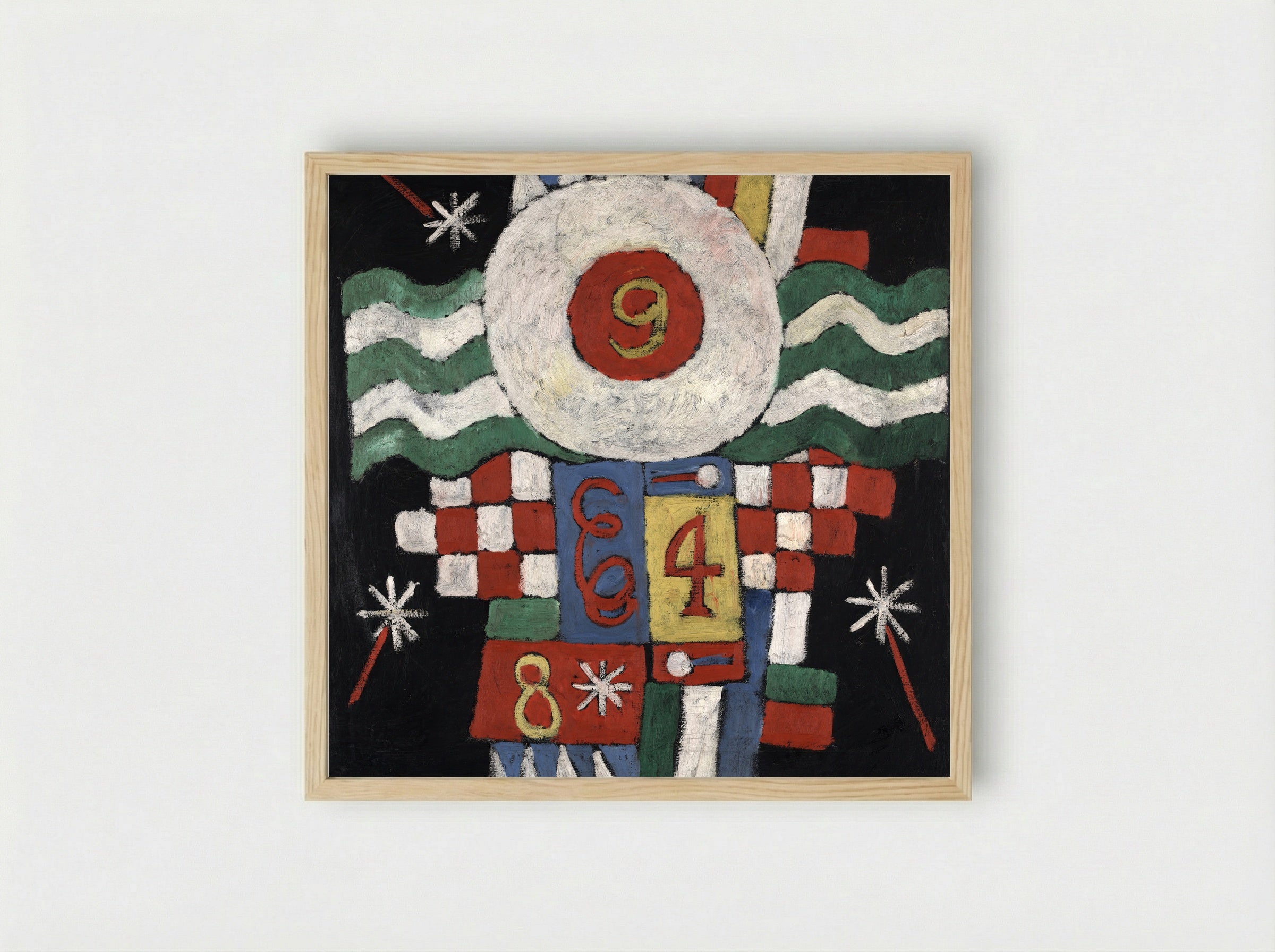 Collection of Numbers, Designs and Letters Seen by Me at the Beginning of the War in Berlin - Paul Klee - Framed Print Wood