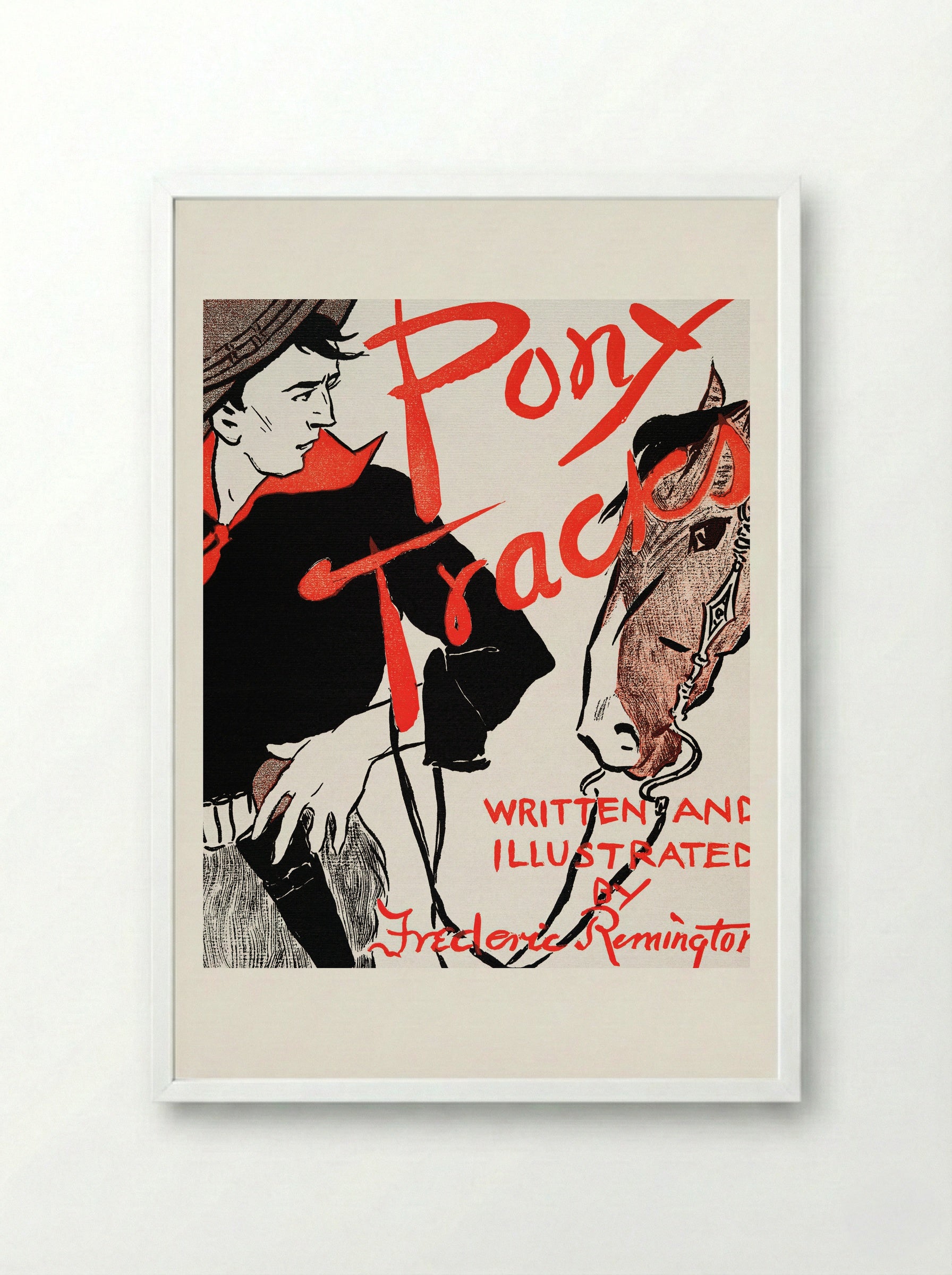 Pony Tracks - Edward Penfield - Framed Print White