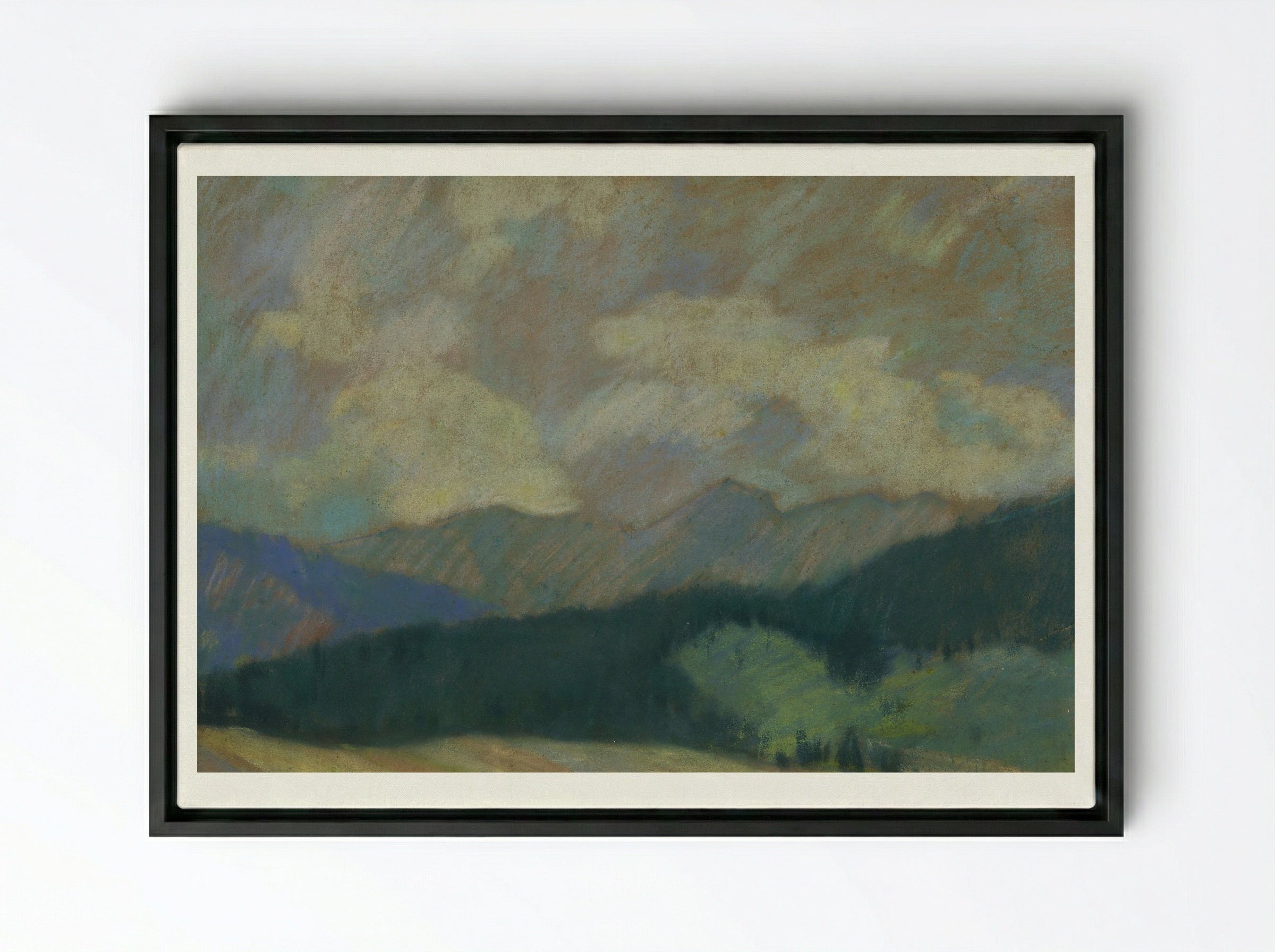 Mountain Landscape - Zolo Palugyay - Framed Canvas Black