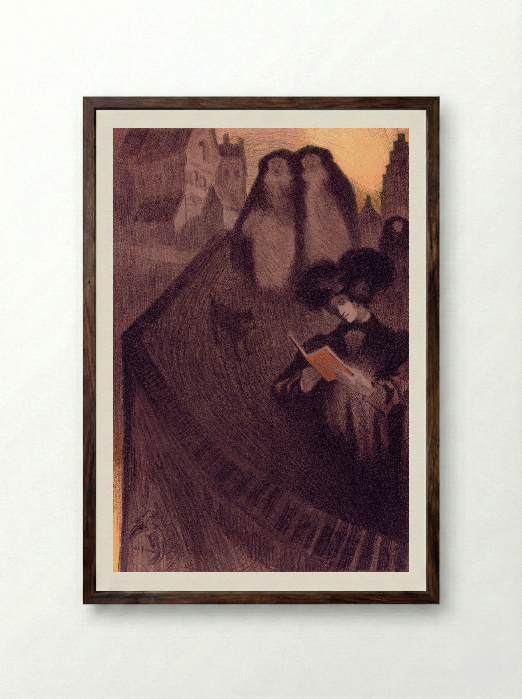 Original Design for Les Maîtres de l'Affiche - Georges de Feure - Framed Print Dark Wood