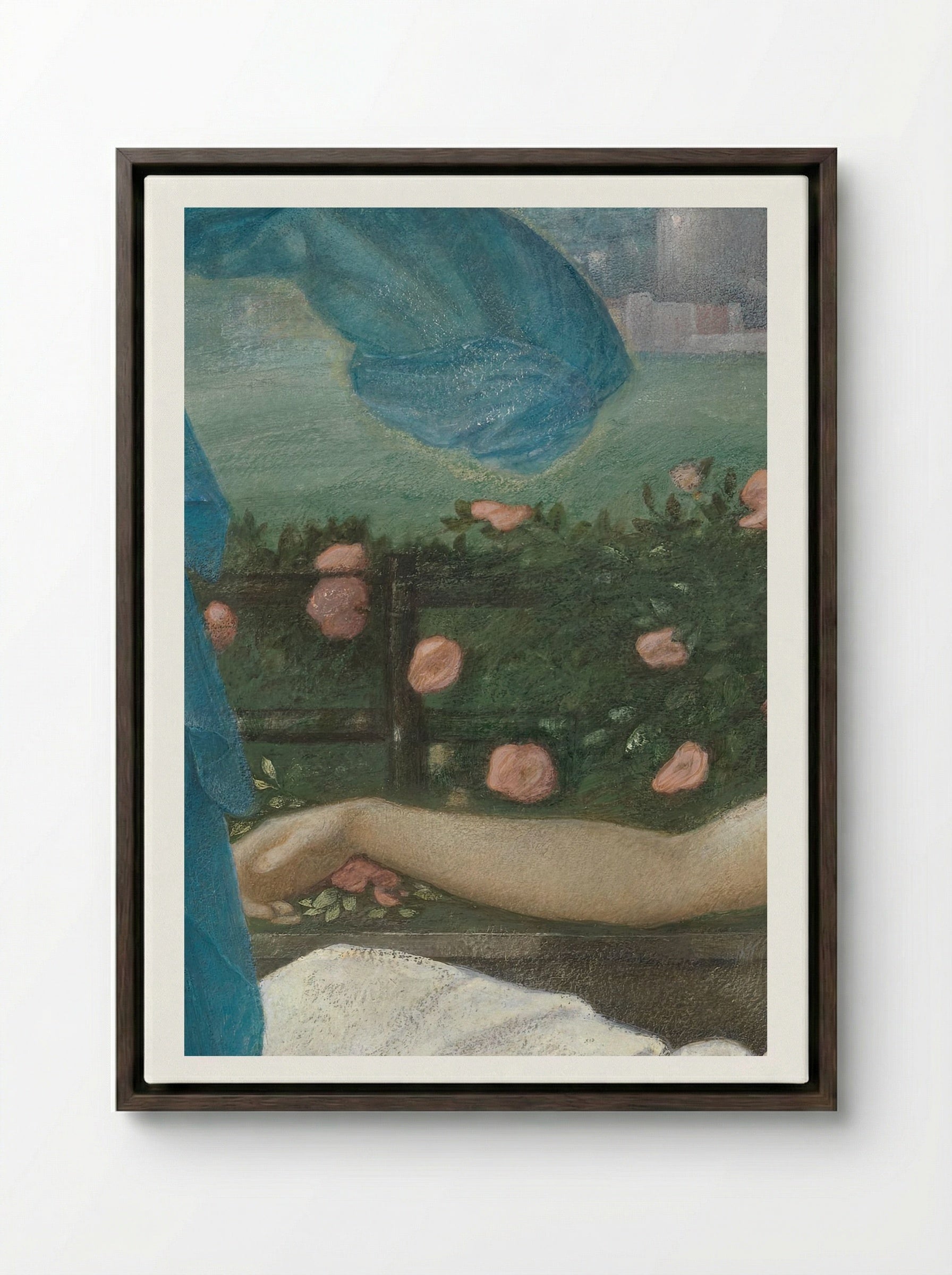 Cupid and Psyche - Edward Burne-Jones - Framed Canvas Dark Wood