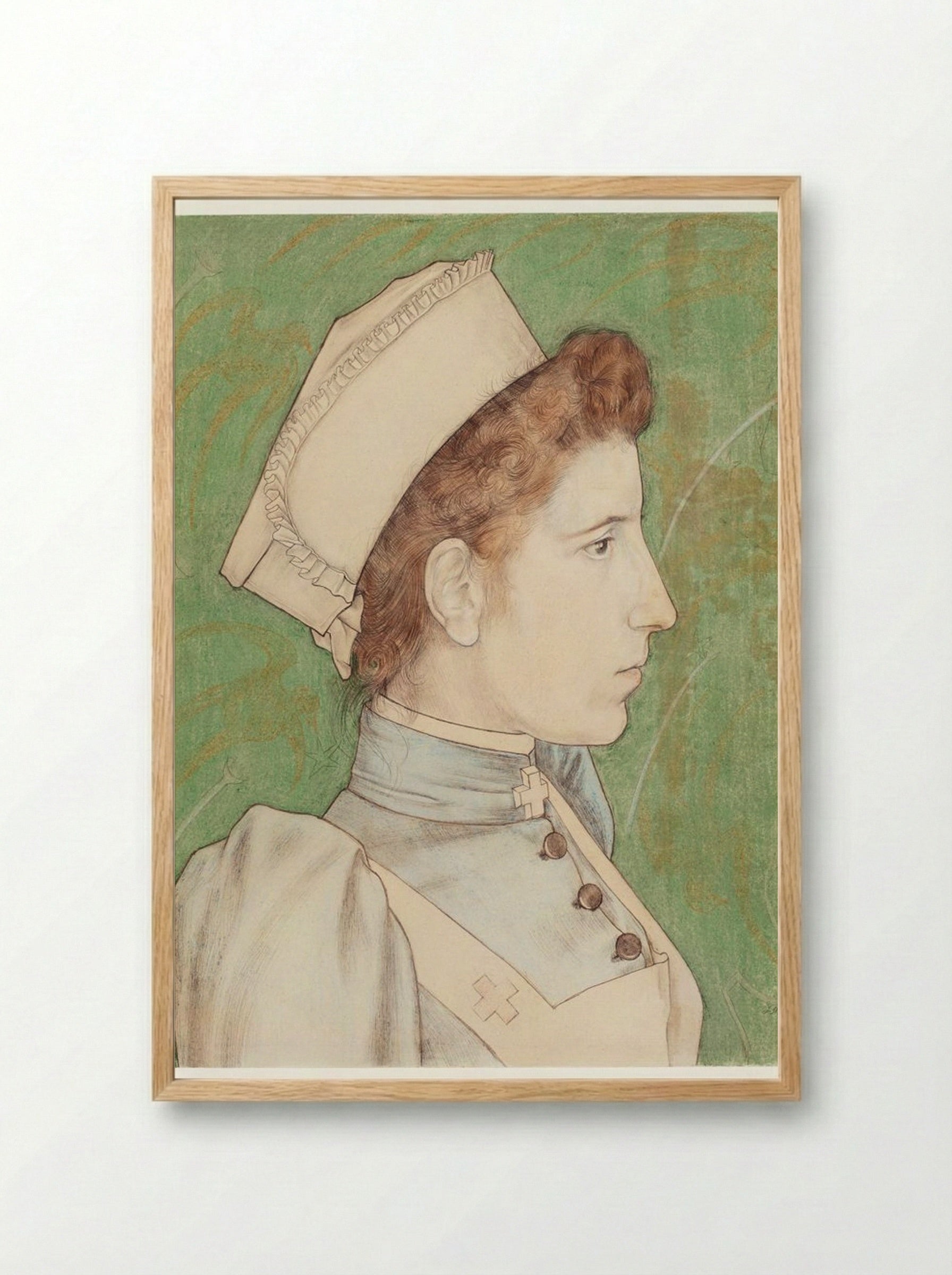 Portrait of Nurse Nelly - Jan Toorop - Framed Print Wood