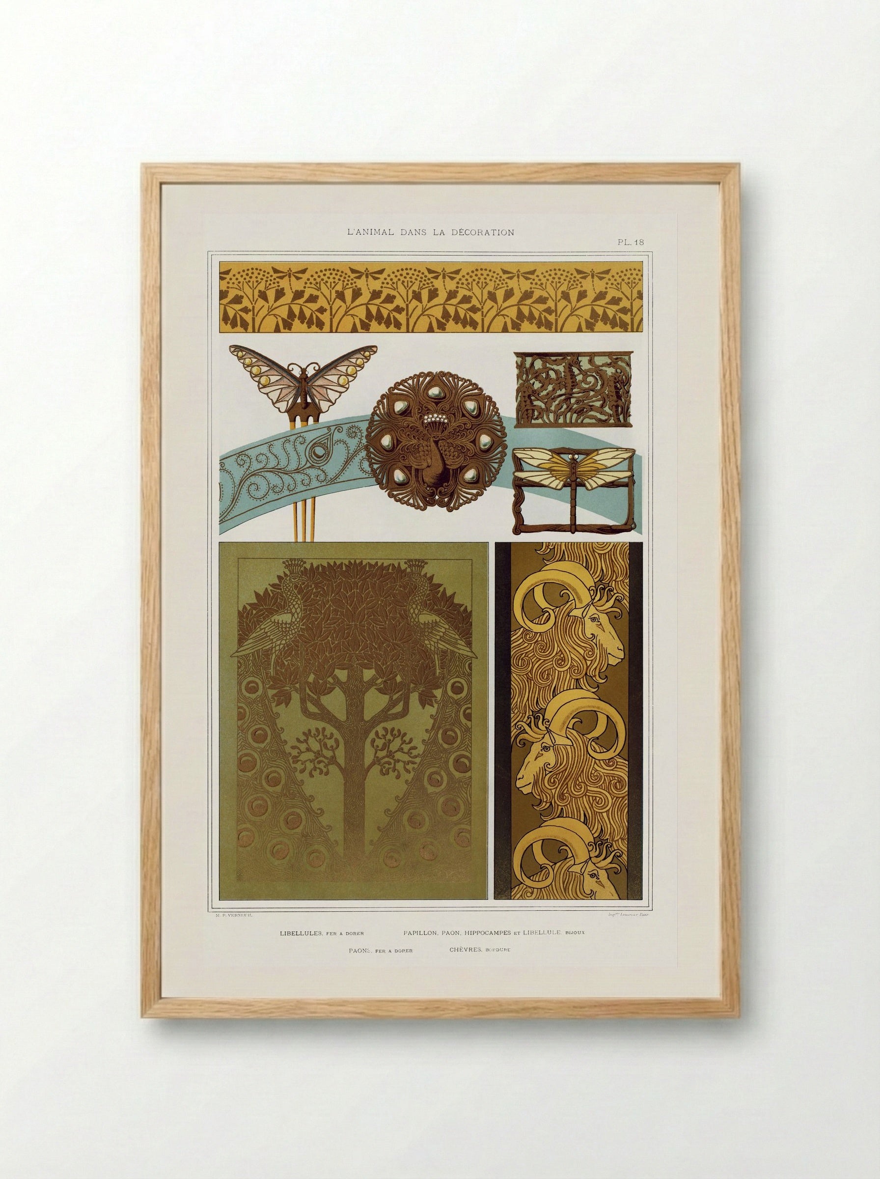 L'Animal dans la Décoration, Plate 18 - Maurice Pillard Verneuil - Framed Print Wood