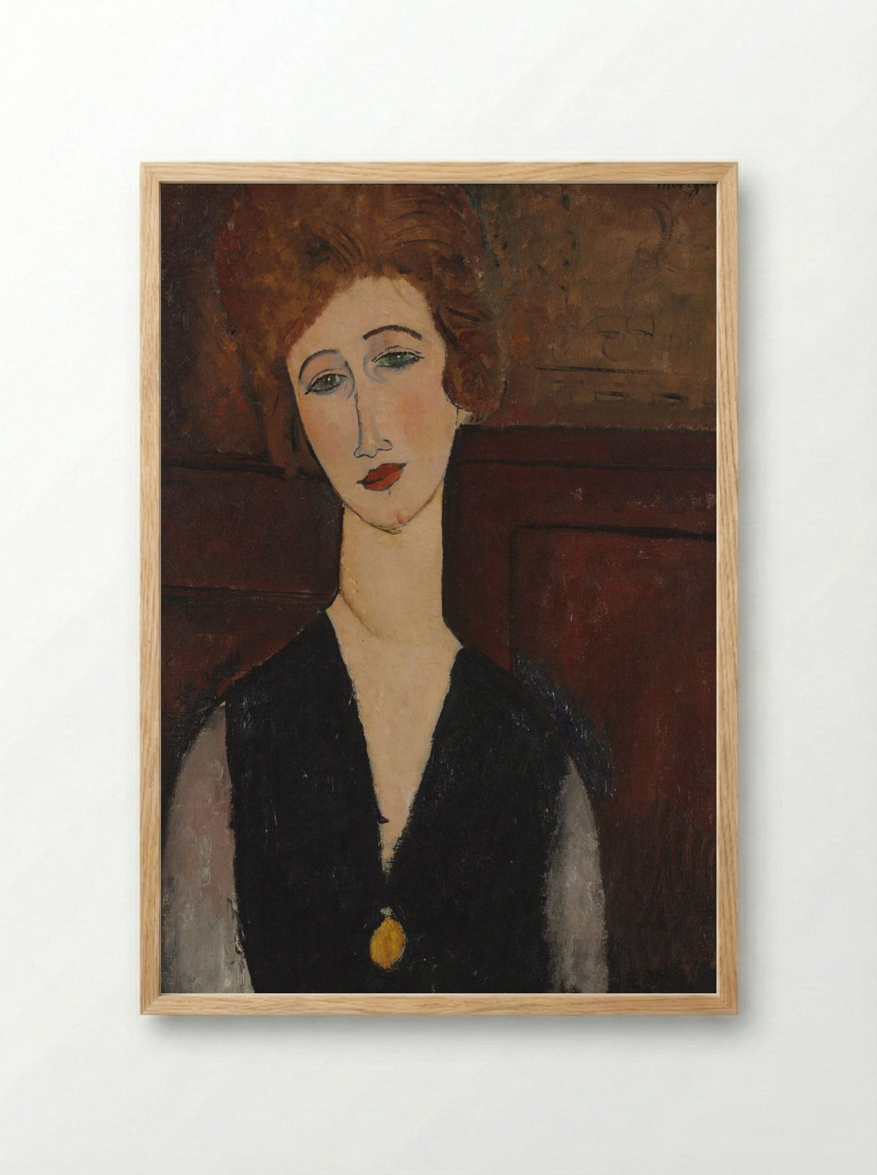Portrait of a Woman - Amedeo Modigliani - Framed Print Wood