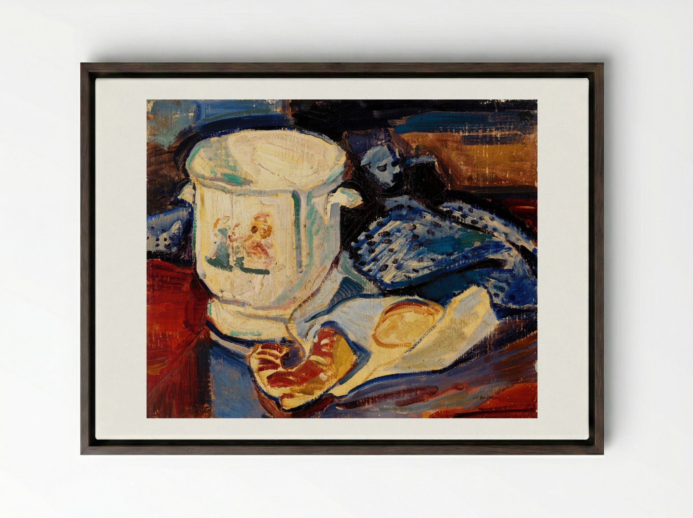Still Life with Jardinière - Alfred Henry Maurer - Framed Canvas Dark Wood