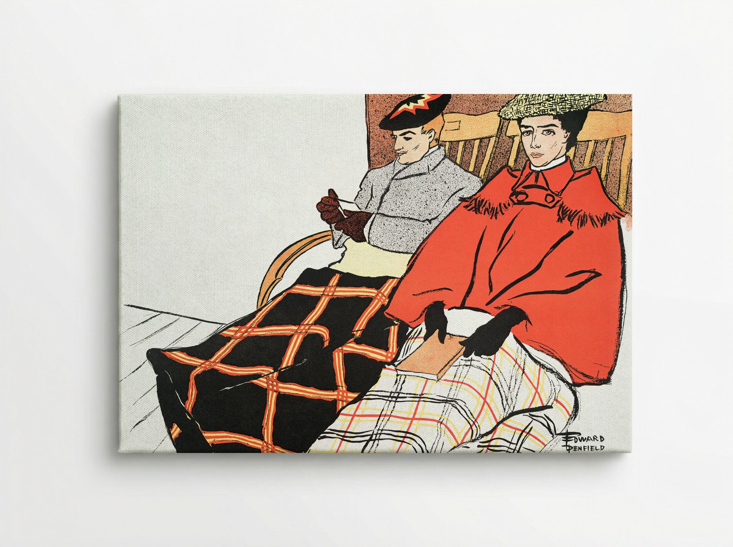 Man and Woman Sitting Together - Edward Penfield - Canvas