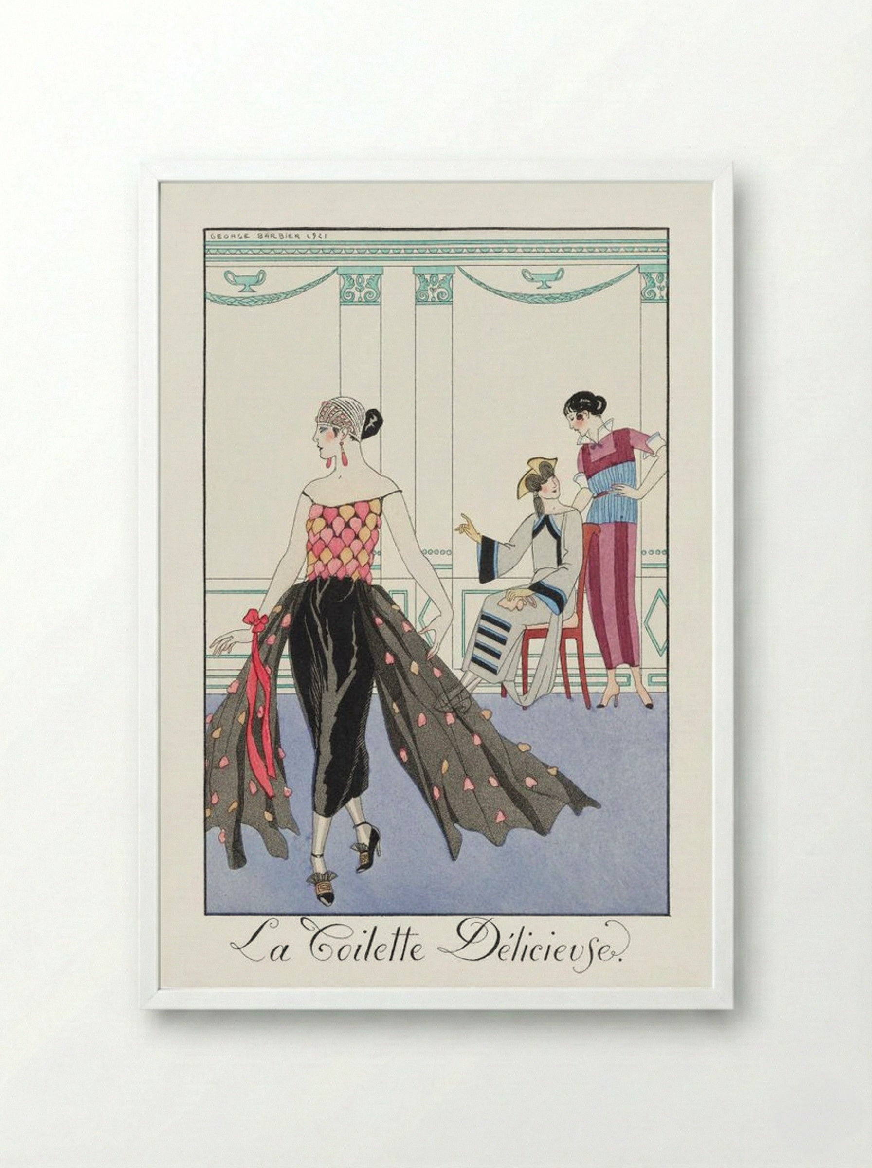 La Toilette Délicieuse - George Barbier - Framed Print White