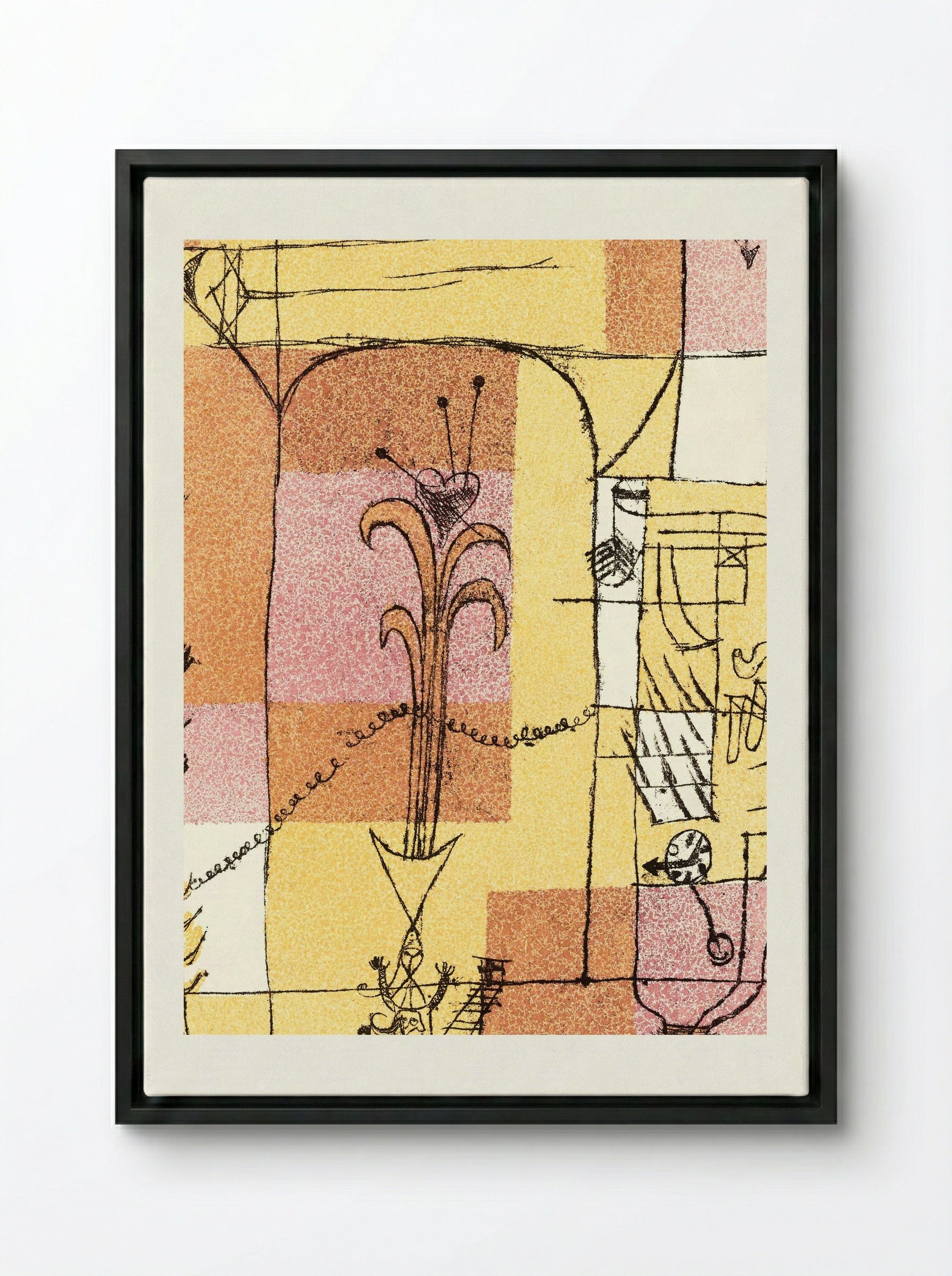 In the Spirit of Hoffmann - Paul Klee - Framed Canvas Black