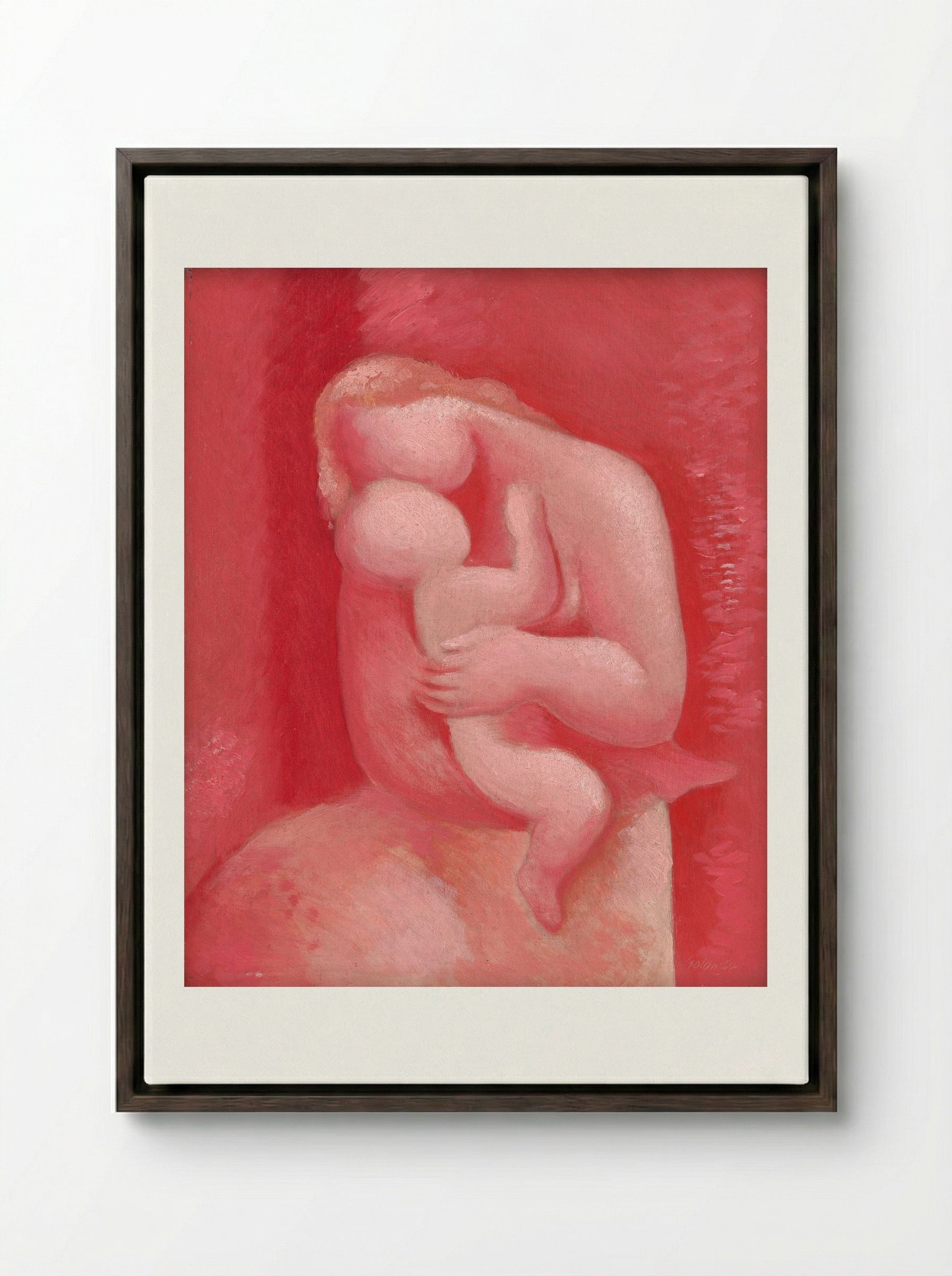 Motherhood - Mikuláš Galanda - Framed Canvas Dark Wood