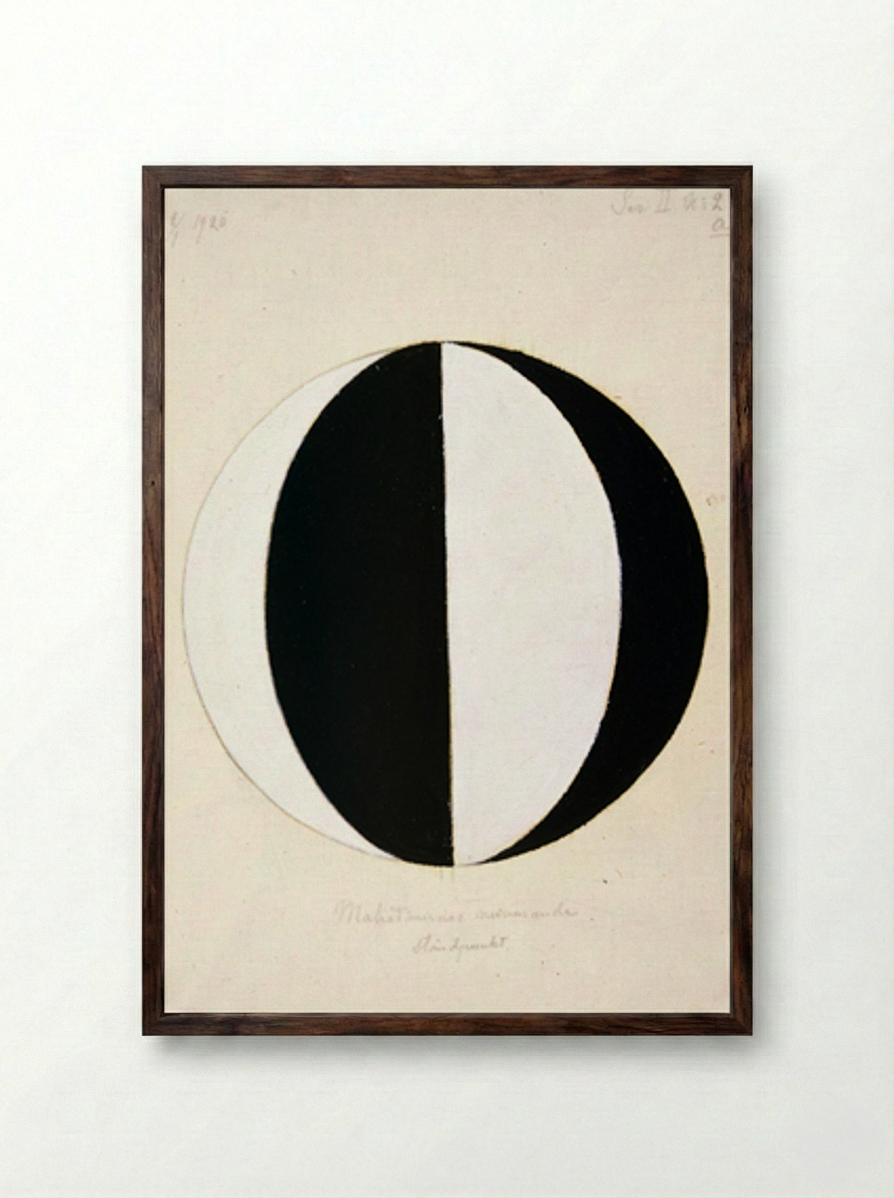 The Mahatmas Present Standing Point, Series II, No. 2a - Hilma af Klint - Framed Print Dark Wood