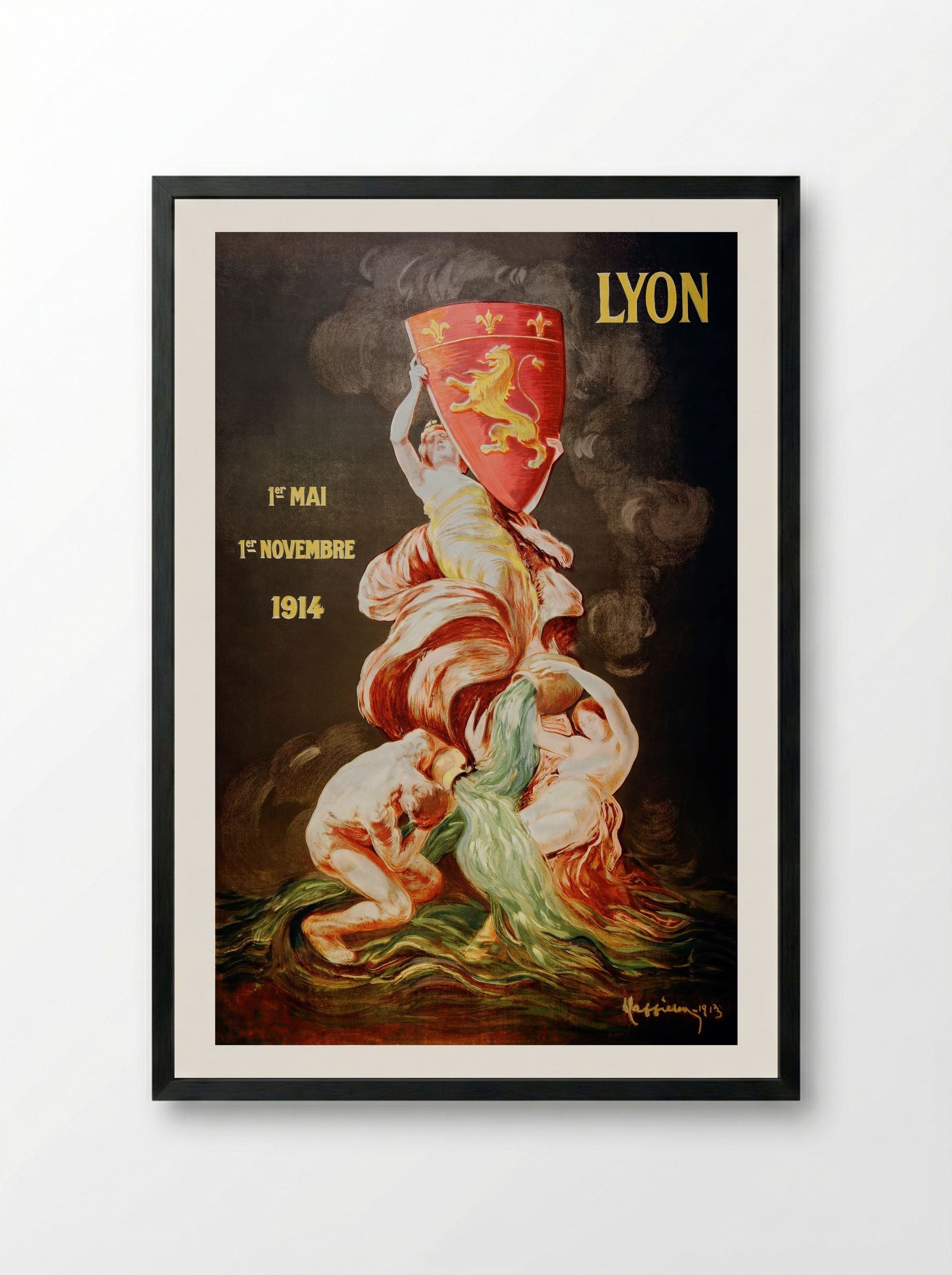 Lyon International Exhibition, 1914 - Leonetto Cappiello - Framed Print Black