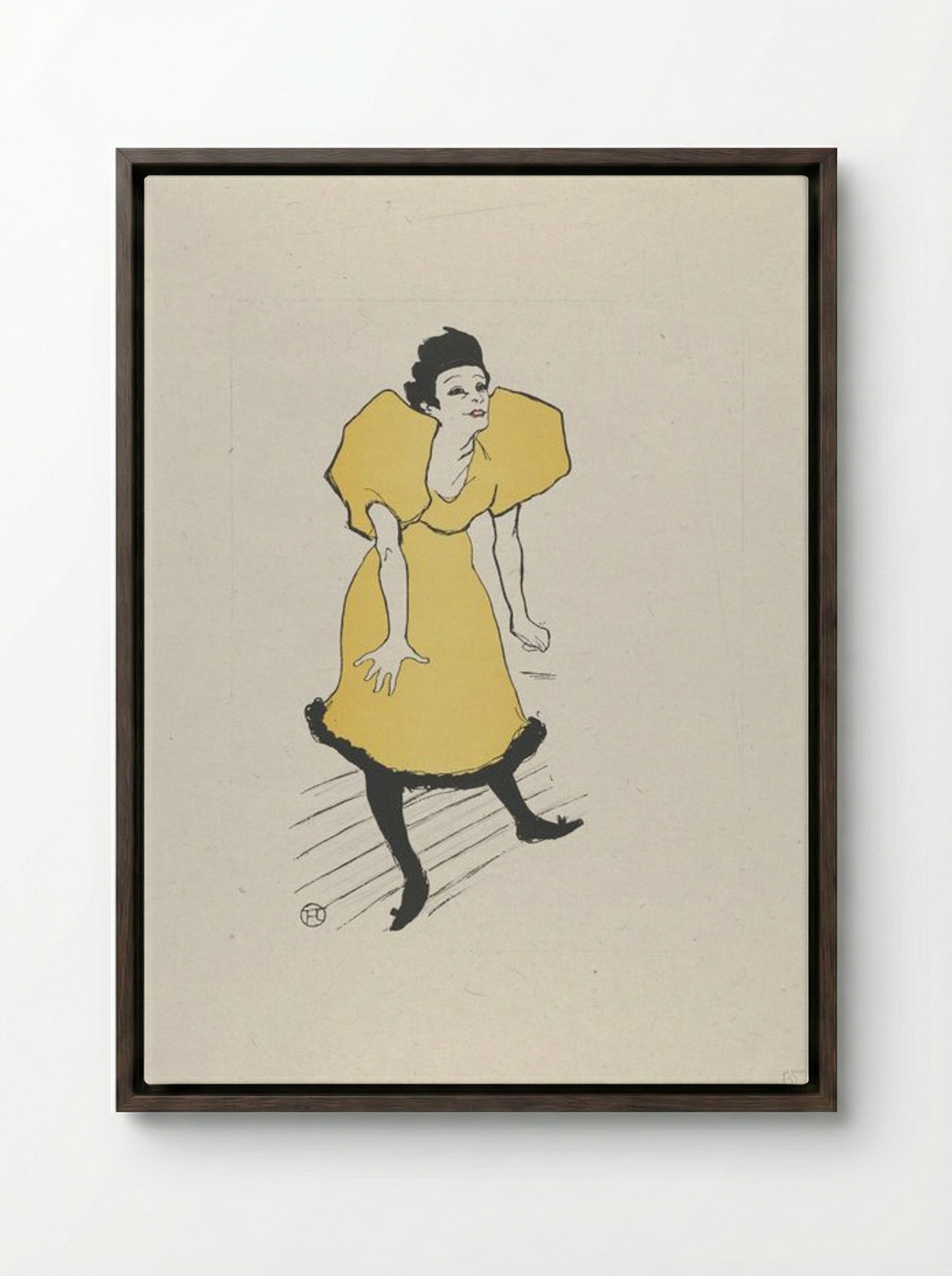Polaire - Henri de Toulouse-Lautrec - Framed Canvas Dark Wood