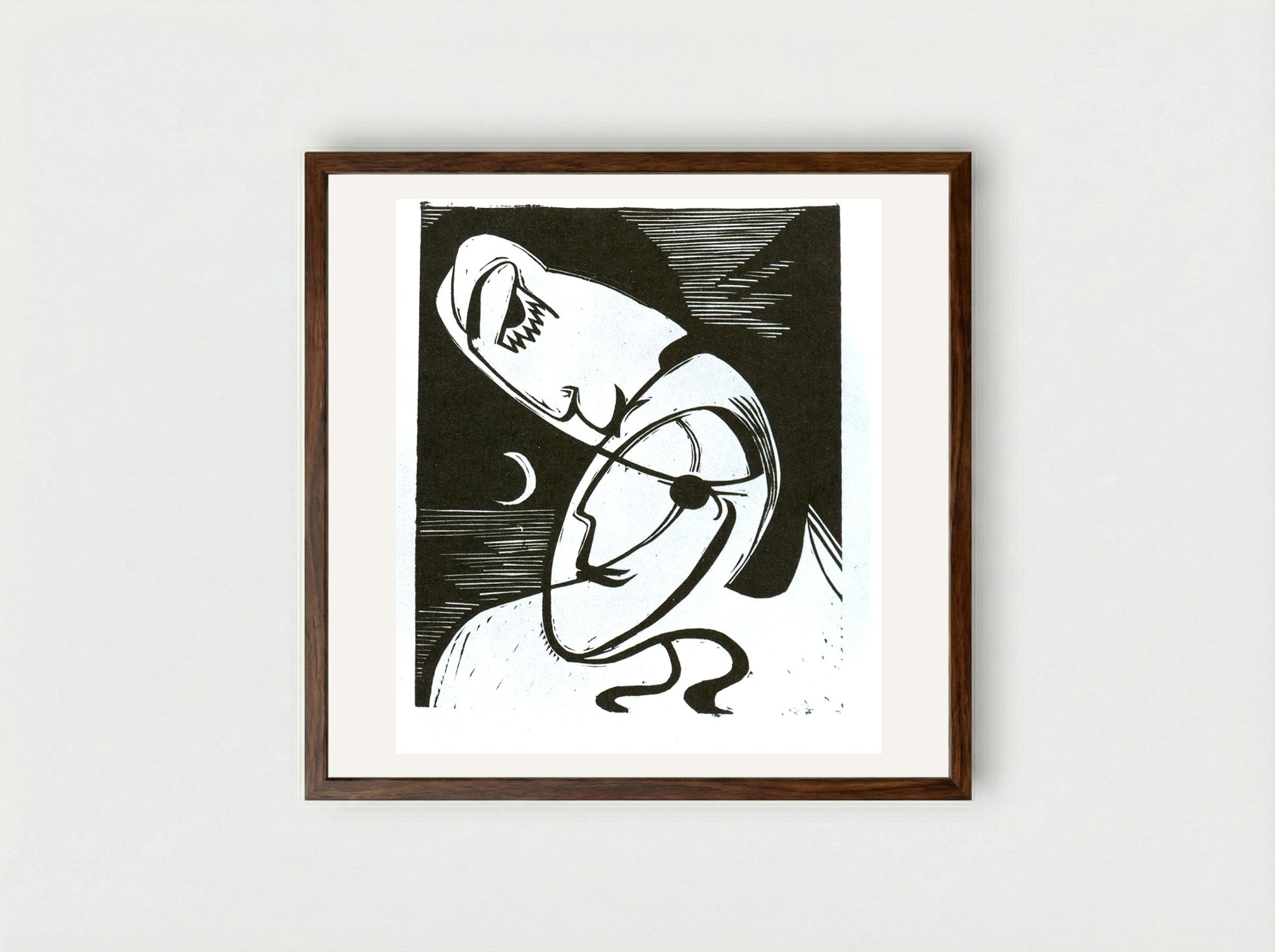 The Kiss - Fine Art Print - Framed Print Dark Wood