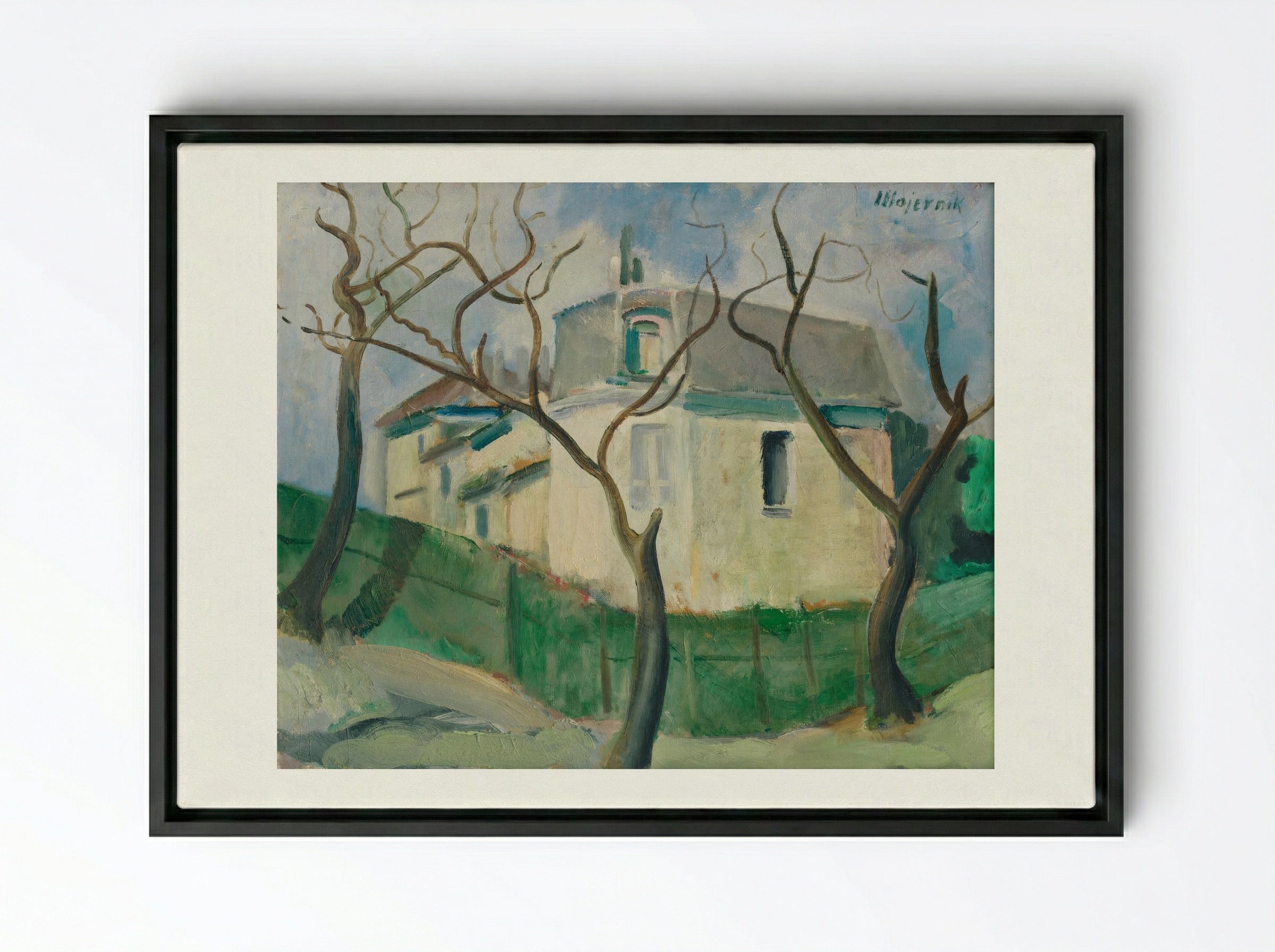Villa in the Garden - Cyprián Majerník - Framed Canvas Black