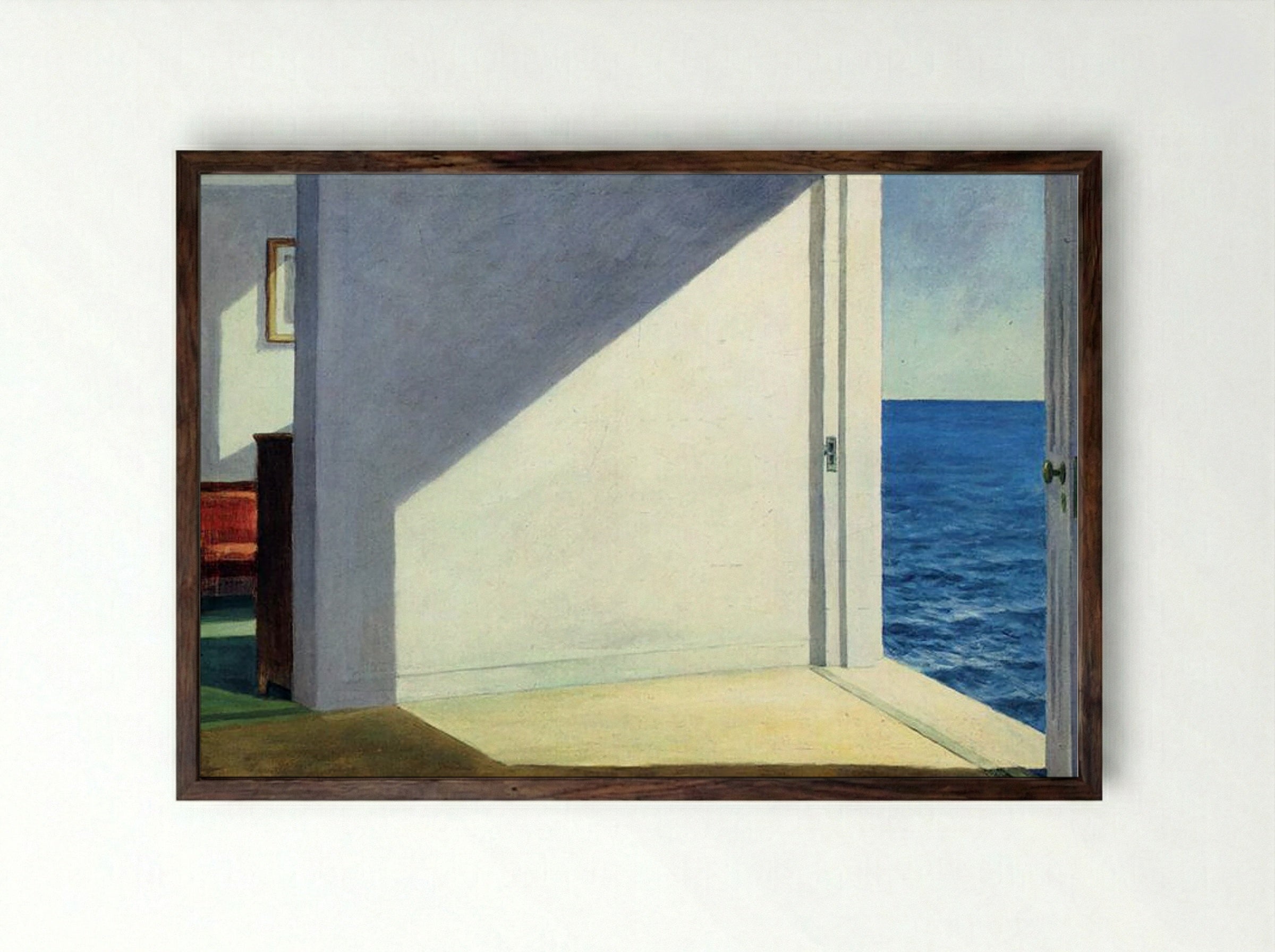 Rooms By The Sea - Edward Hopper - Framed Print Dark Wood