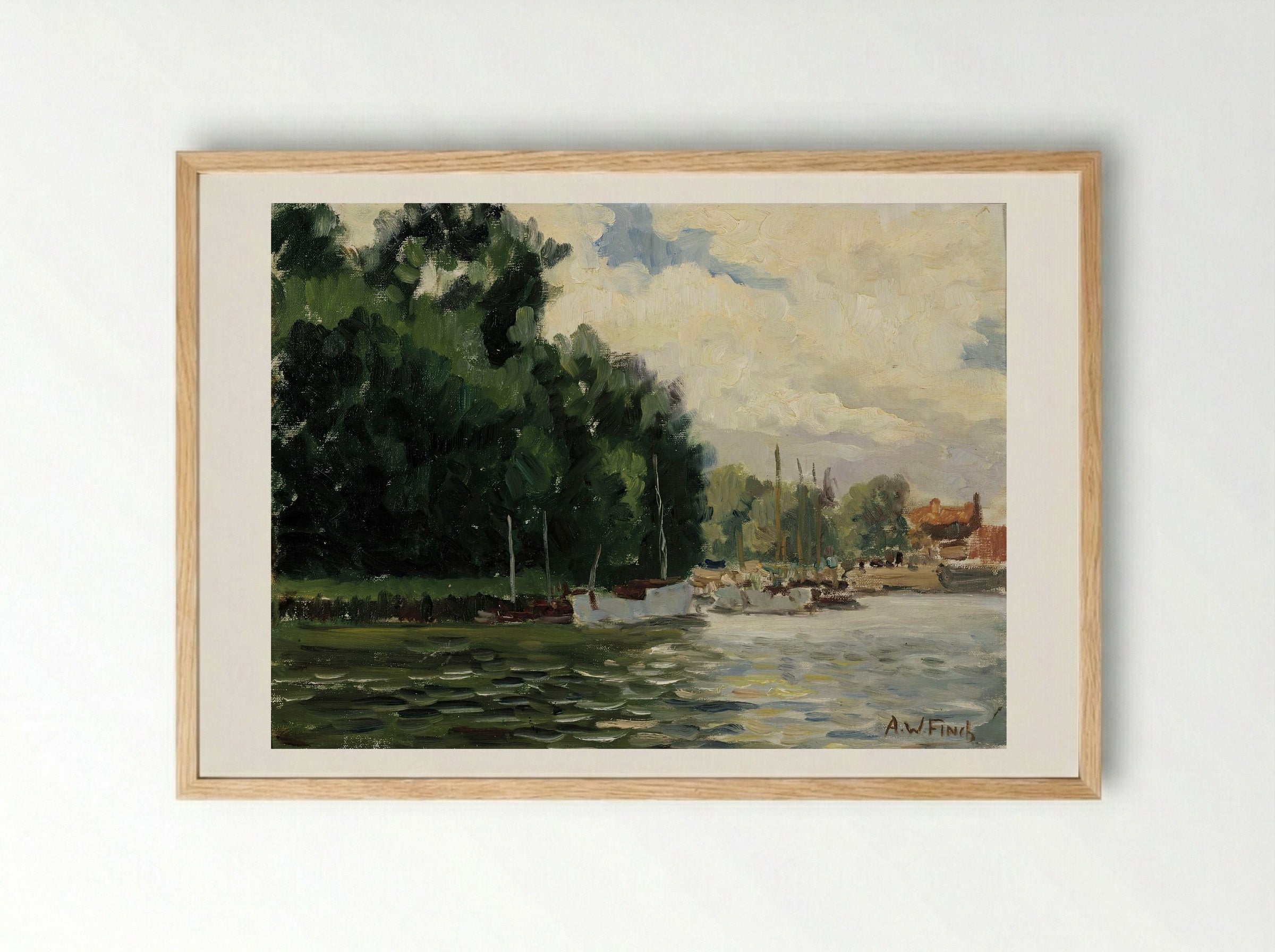 Richmond, Thames - Alfred William Finch - Framed Print Wood