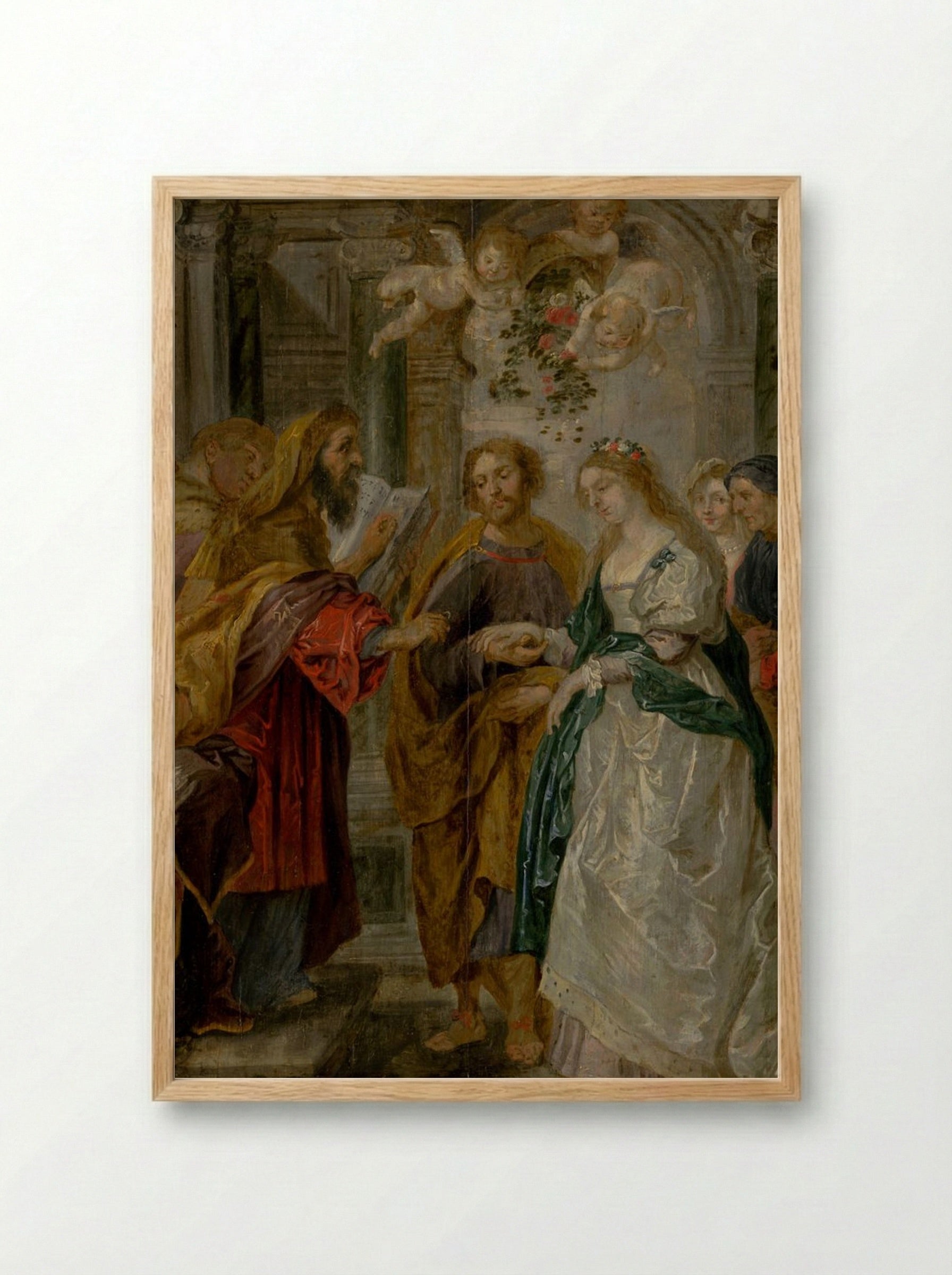 The Betrothal of the Virgin Mary - Peter Paul Rubens - Framed Print Wood