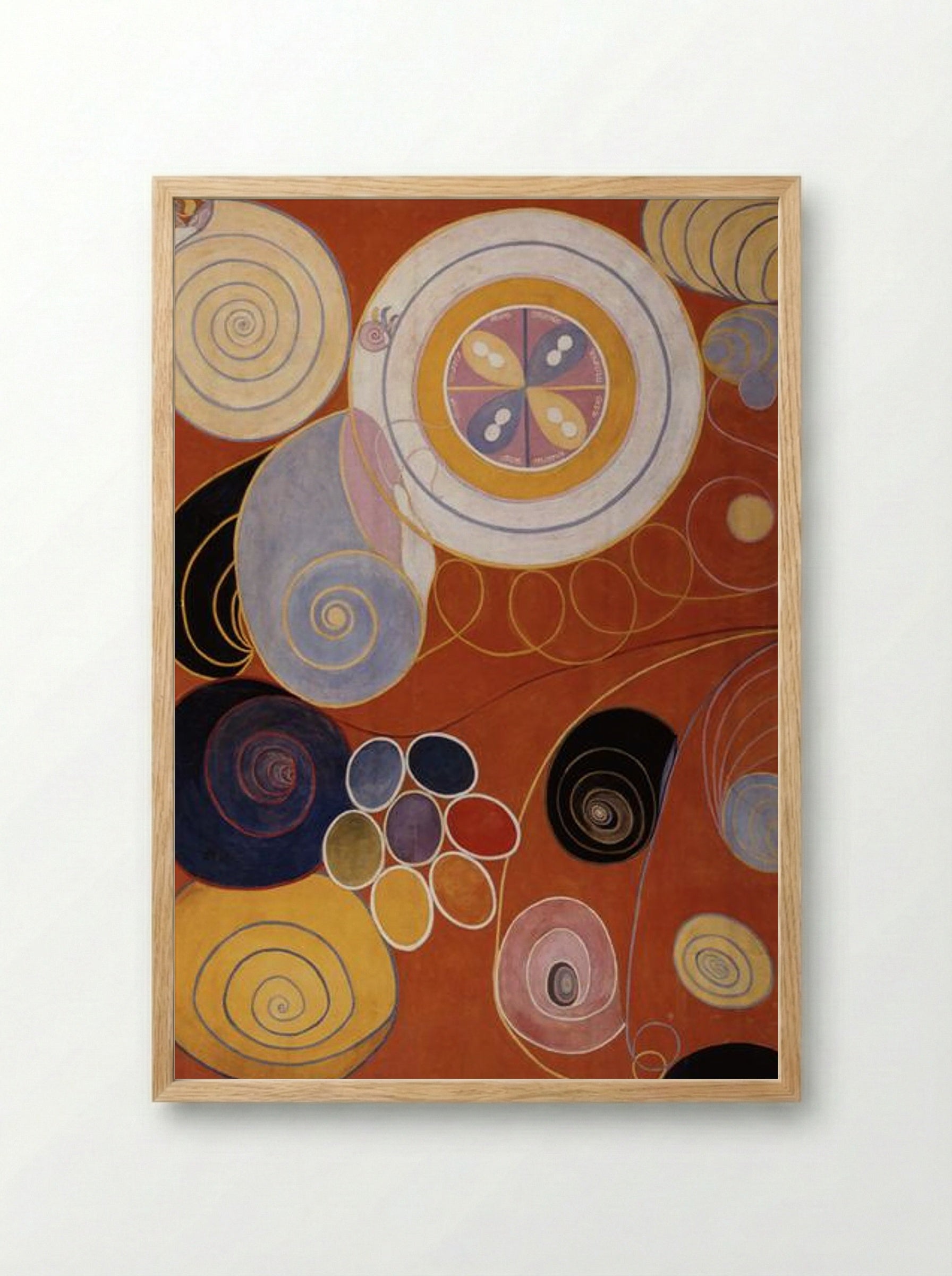 Untitled (Geometric Composition with Spirals and Circles) - Hilma af Klint - Framed Print Wood